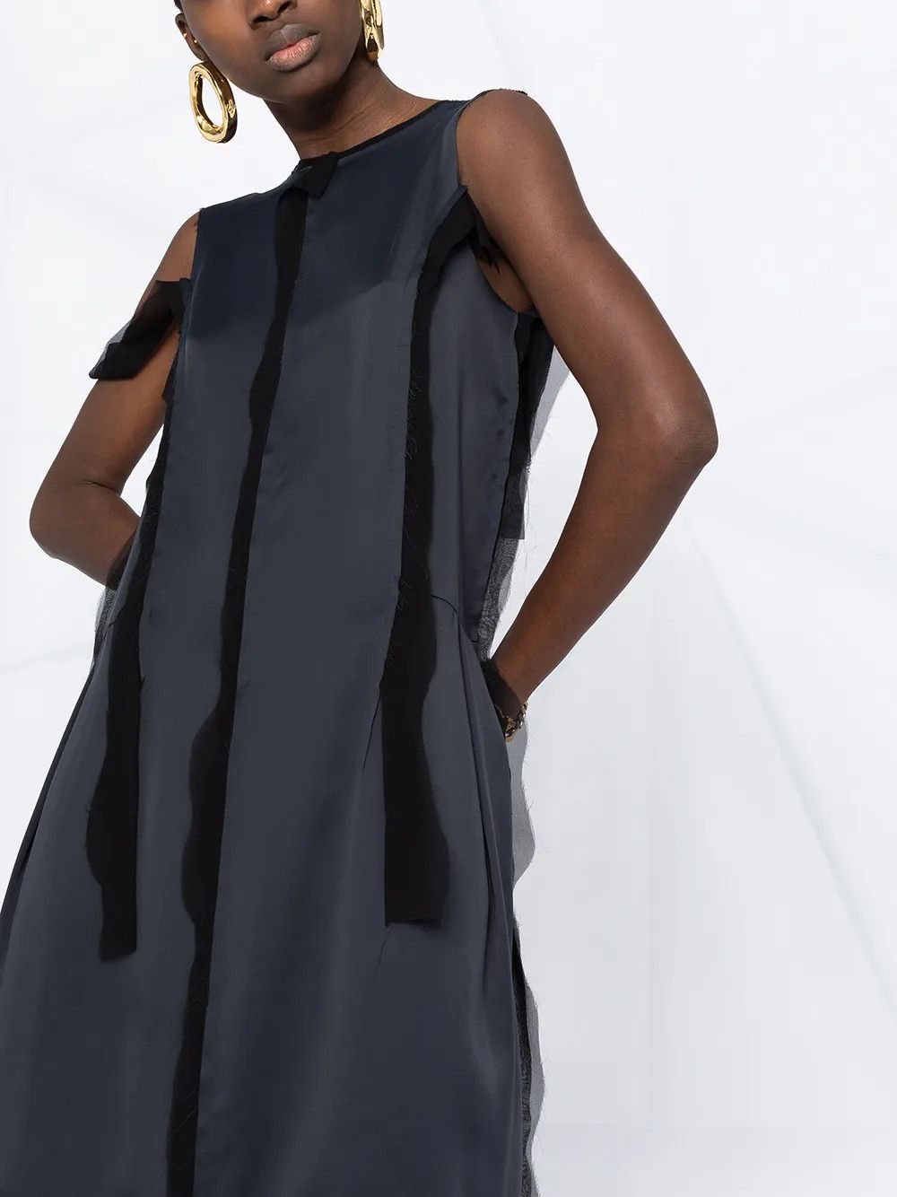 Maison Margiela o1y0625 Midi Dress in Midnight Blue Size S / US 4 / IT 40 - 2 Thumbnail