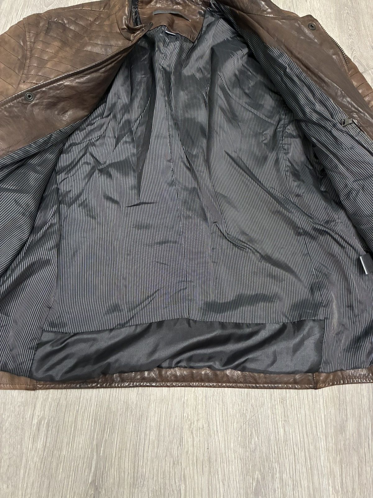 John Varvatos Distressed Biker Moto Leather Jacket Size EU 48 USA 38 Size US M / EU 48-50 / 2 - 12 Thumbnail