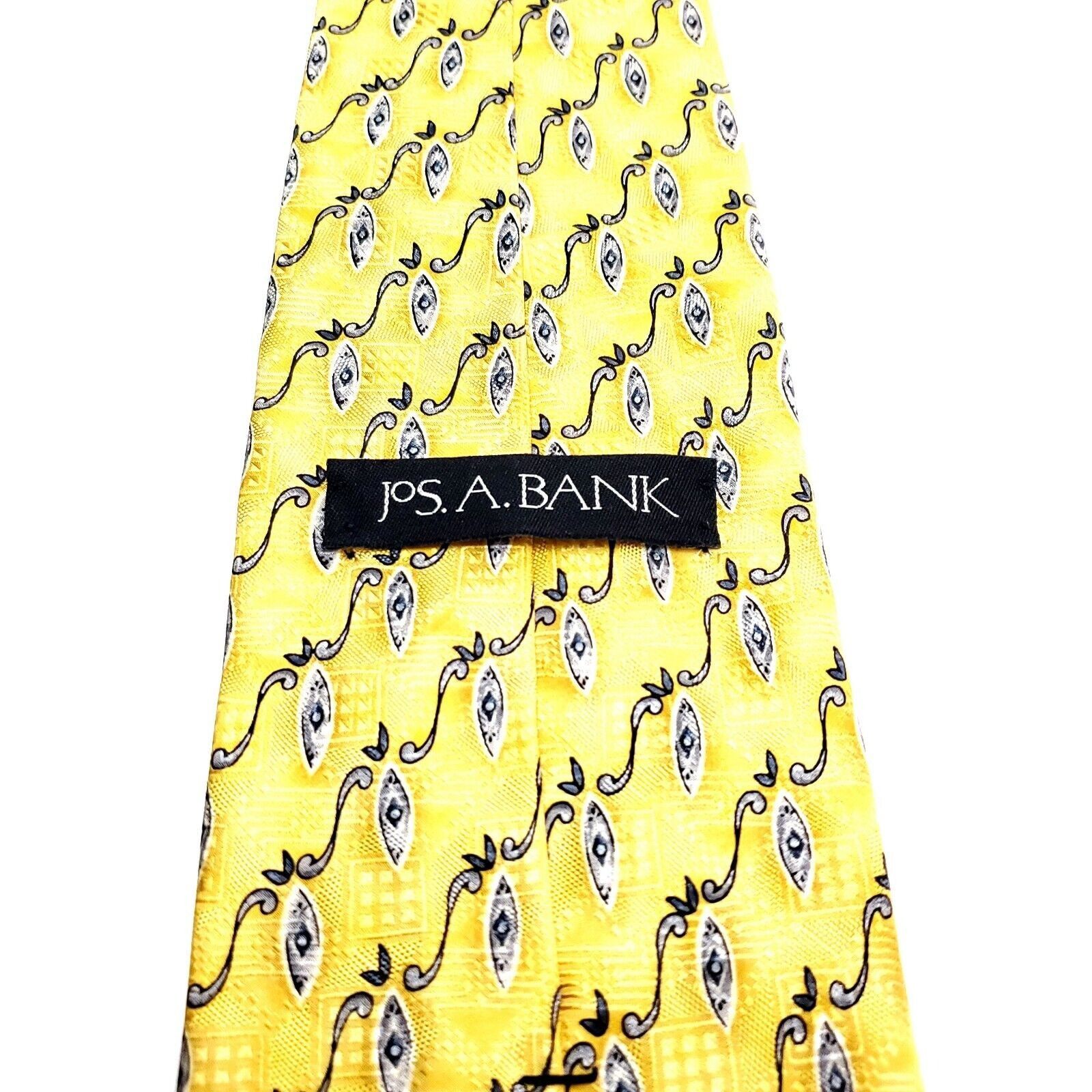 Jos. A. Bank Jos A Bank Yellow Silk Tie Woven Wide Graphic Striped Size ONE SIZE - 4 Thumbnail