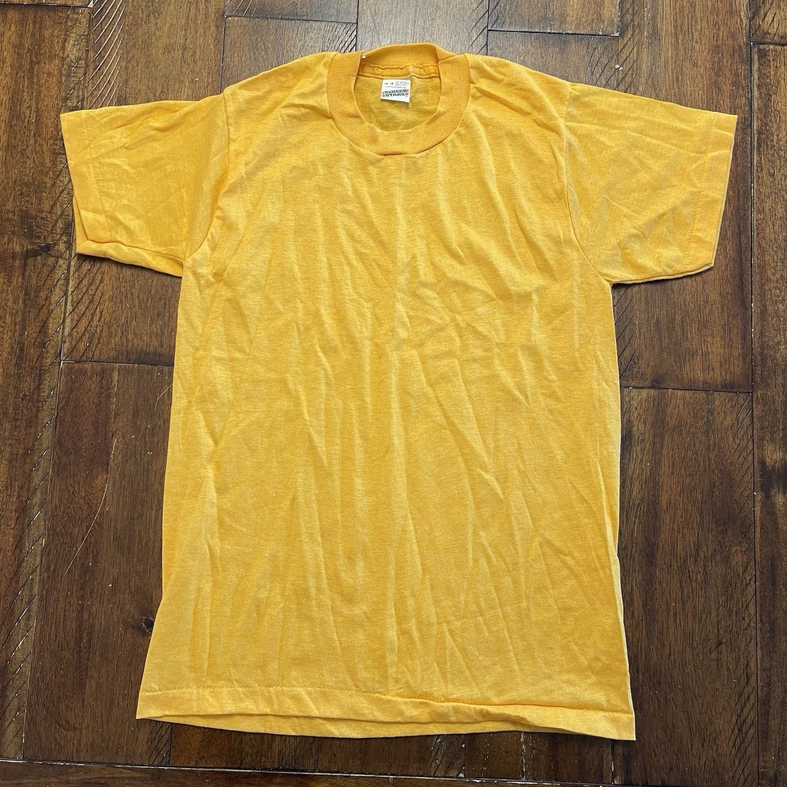 Vintage Screen Stars TShirt Youth L 14-16 50/50 USA Vtg 80s Yellow 3 Size L / US 10 / IT 46 - 2 Thumbnail