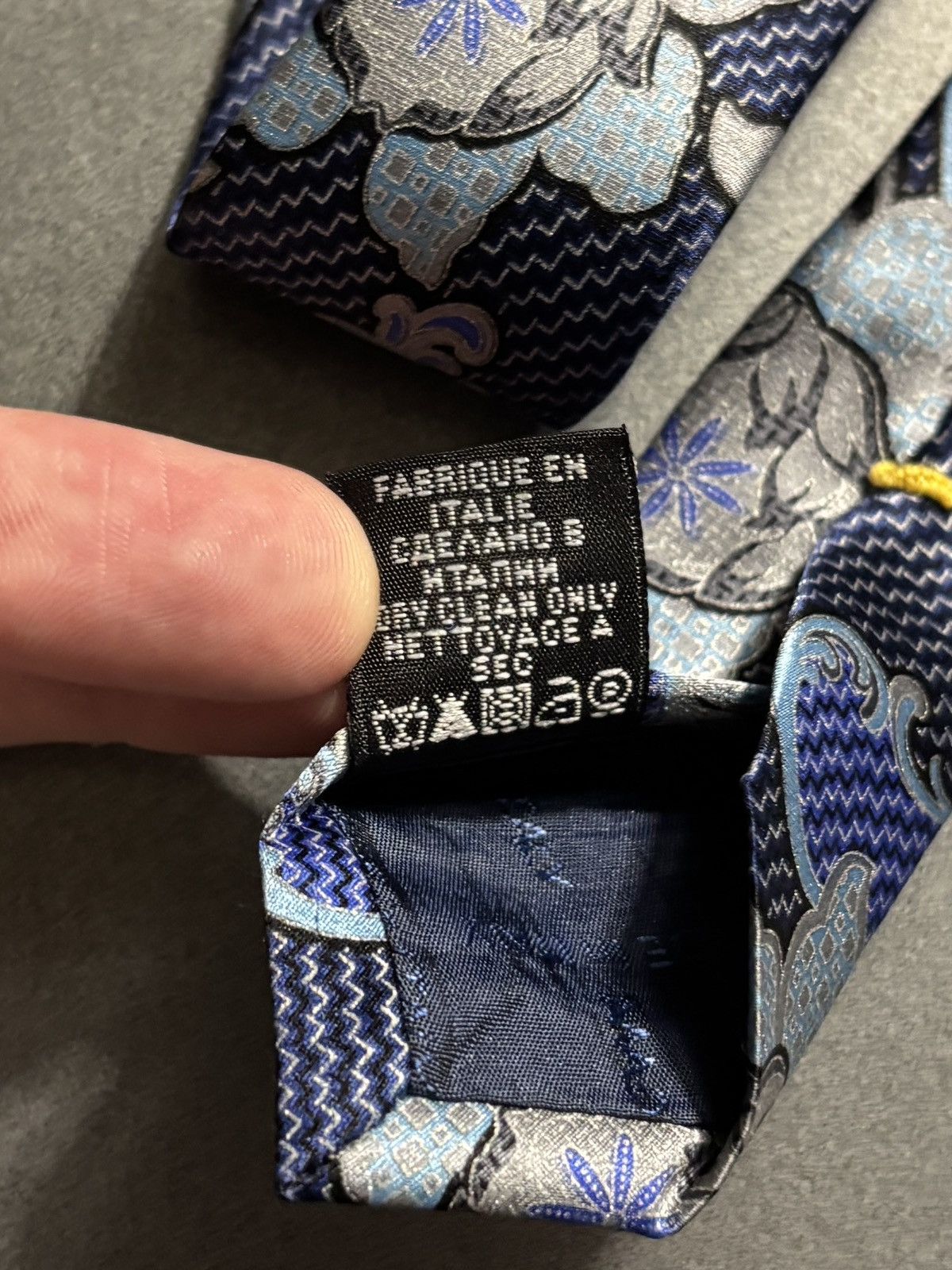 Principe Principe Silk Tie Made in Italy Floral Pattern Blue Necktie Size ONE SIZE - 7 Thumbnail