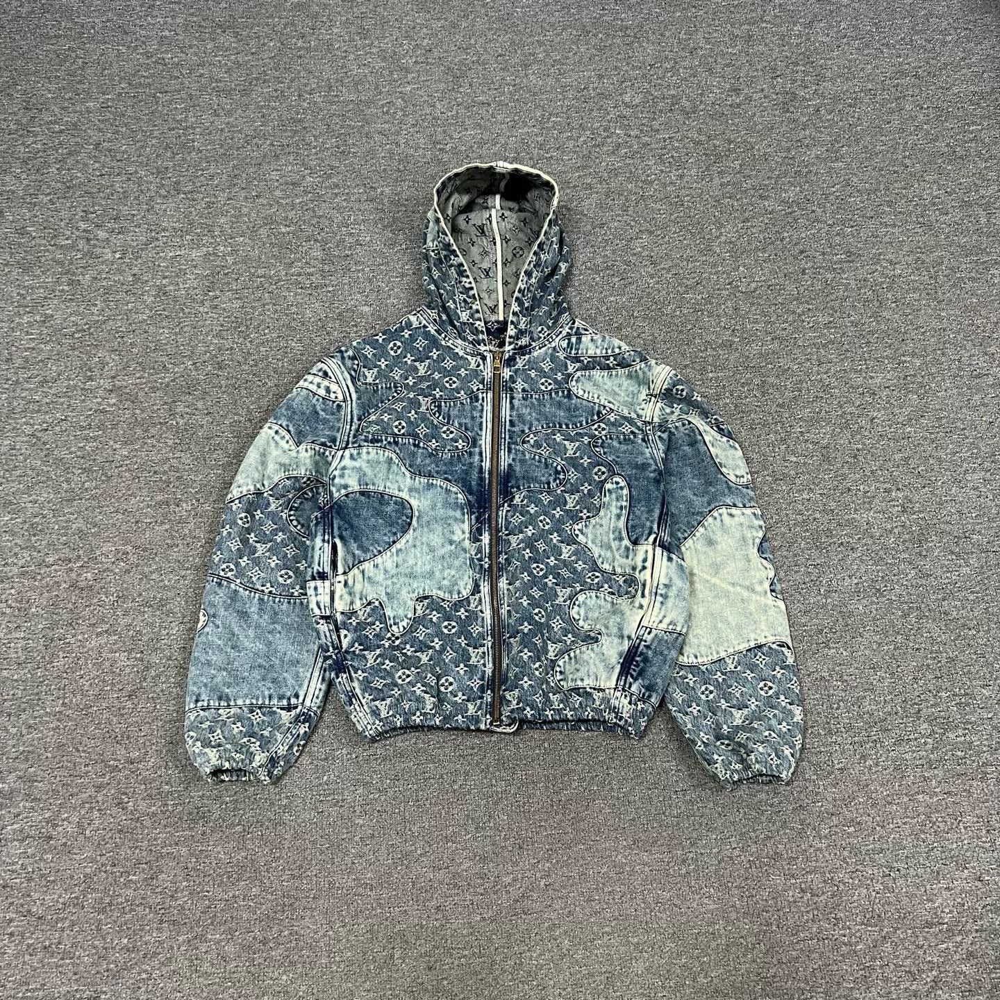 Louis Vuitton Louis Vuitton Blue Monogram Denim Hooded Jacket Size US S / EU 44-46 / 1 - 1 Thumbnail