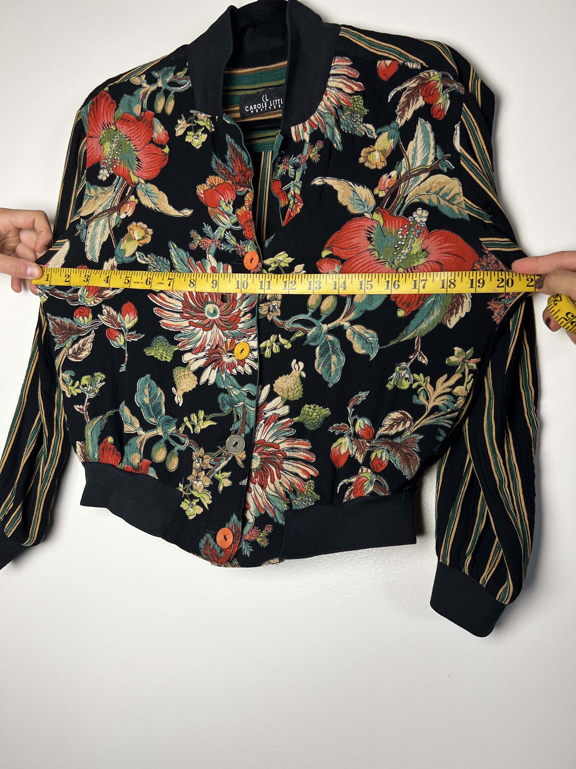Vintage Vintage 1990's Carole Little Petites Stripe + Floral Jacket Size M / US 6-8 / IT 42-44 - 11 Thumbnail