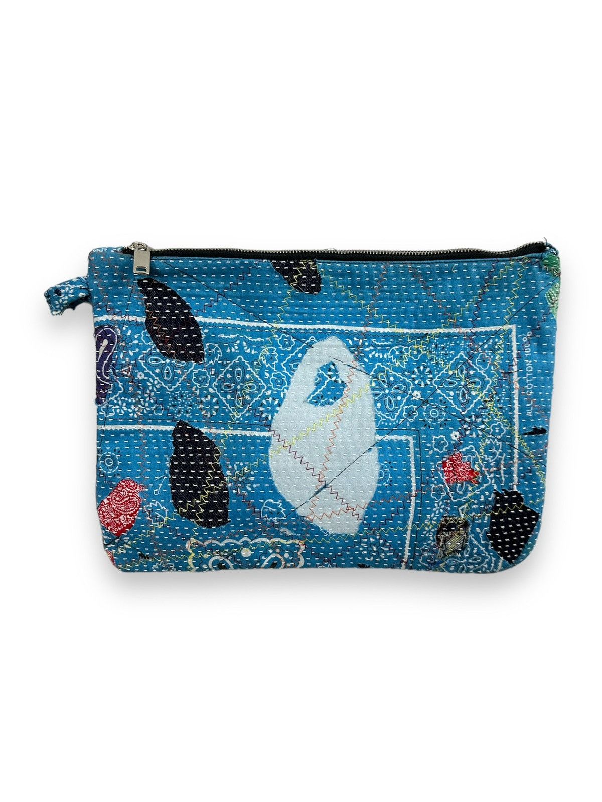 Handmade Custom Made Distressed Patchwork Boro Paisley cutch bag Size ONE SIZE - 4 Thumbnail