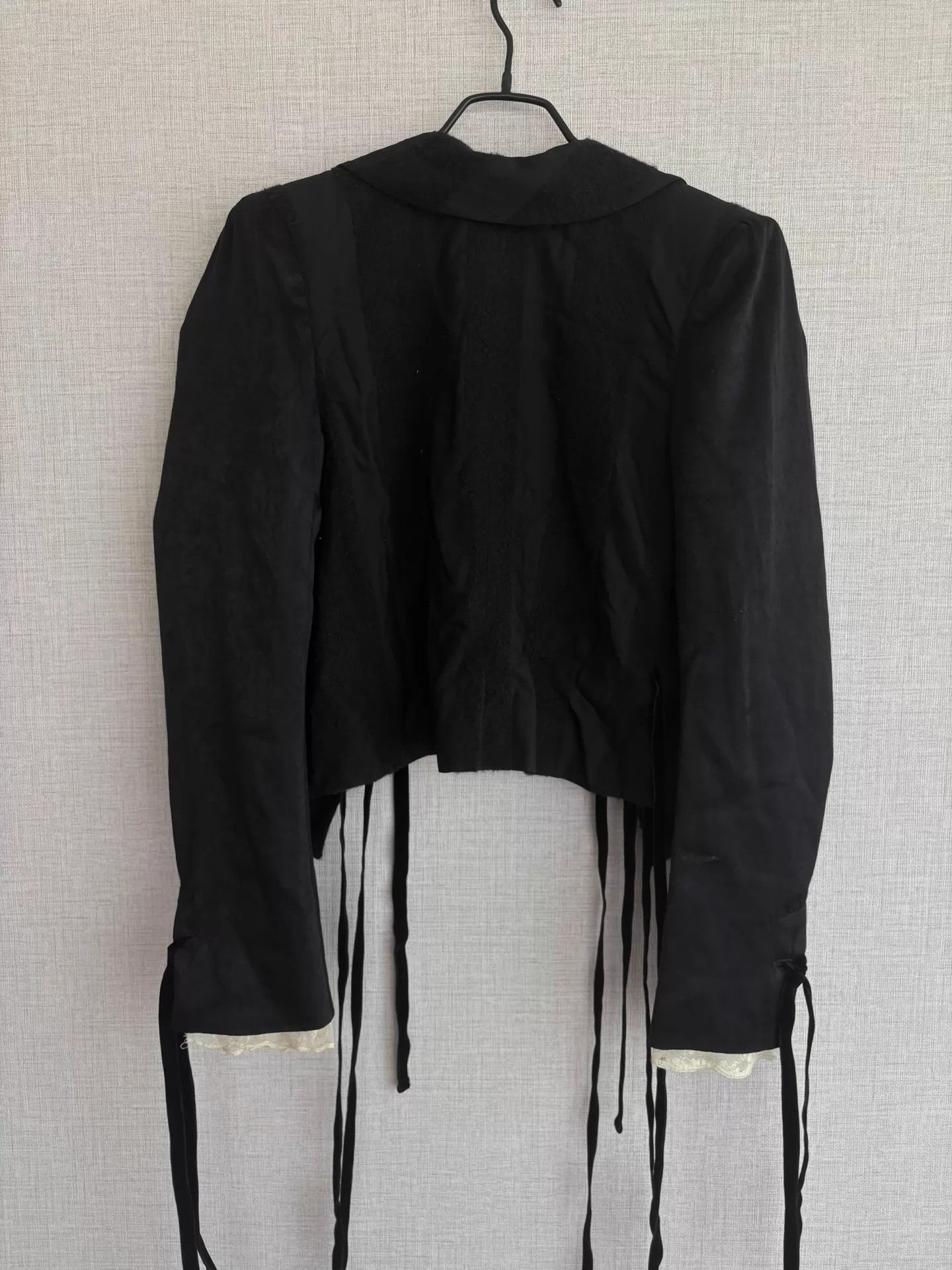 Ann Demeulemeester Ann Demeulemeester Blk Short Blazer 36 Lace Cuffs Size XS / US 0-2 / IT 36-38 - 6 Thumbnail