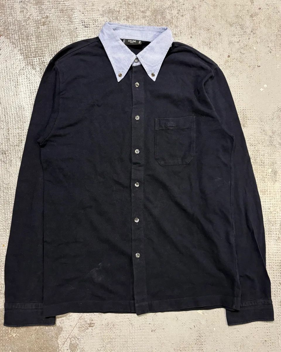 Celine 2000s Celine Navy Classy Pocket Shirt Size US M / EU 48-50 / 2 - 1 Thumbnail