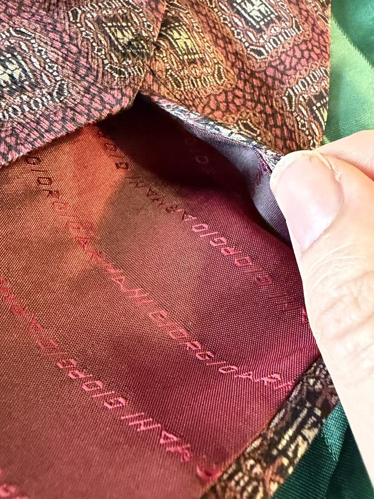 Giorgio Armani Giorgio Armani Burgundy Patterned Silk Tie Size ONE SIZE - 3 Thumbnail