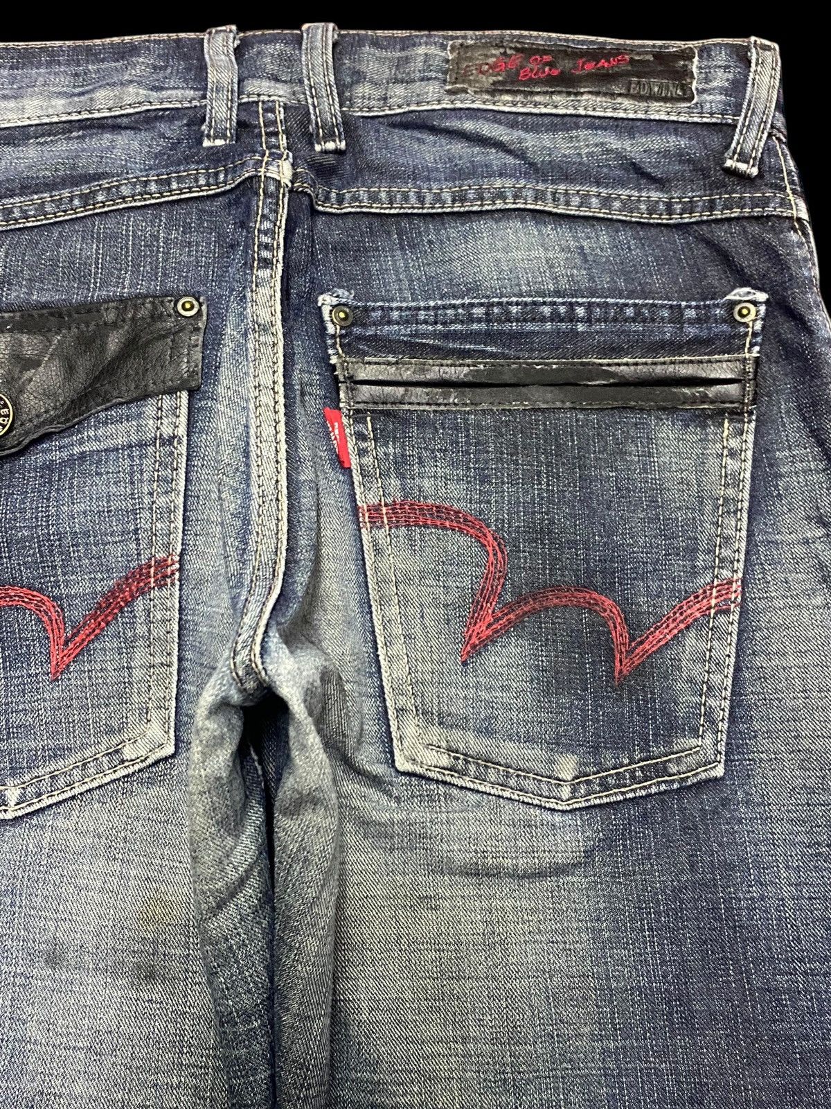 Edwin Vintage Edwin Edge Blue Wash Whisker Loose Jeans Size US 32 / EU 48 - 10 Thumbnail