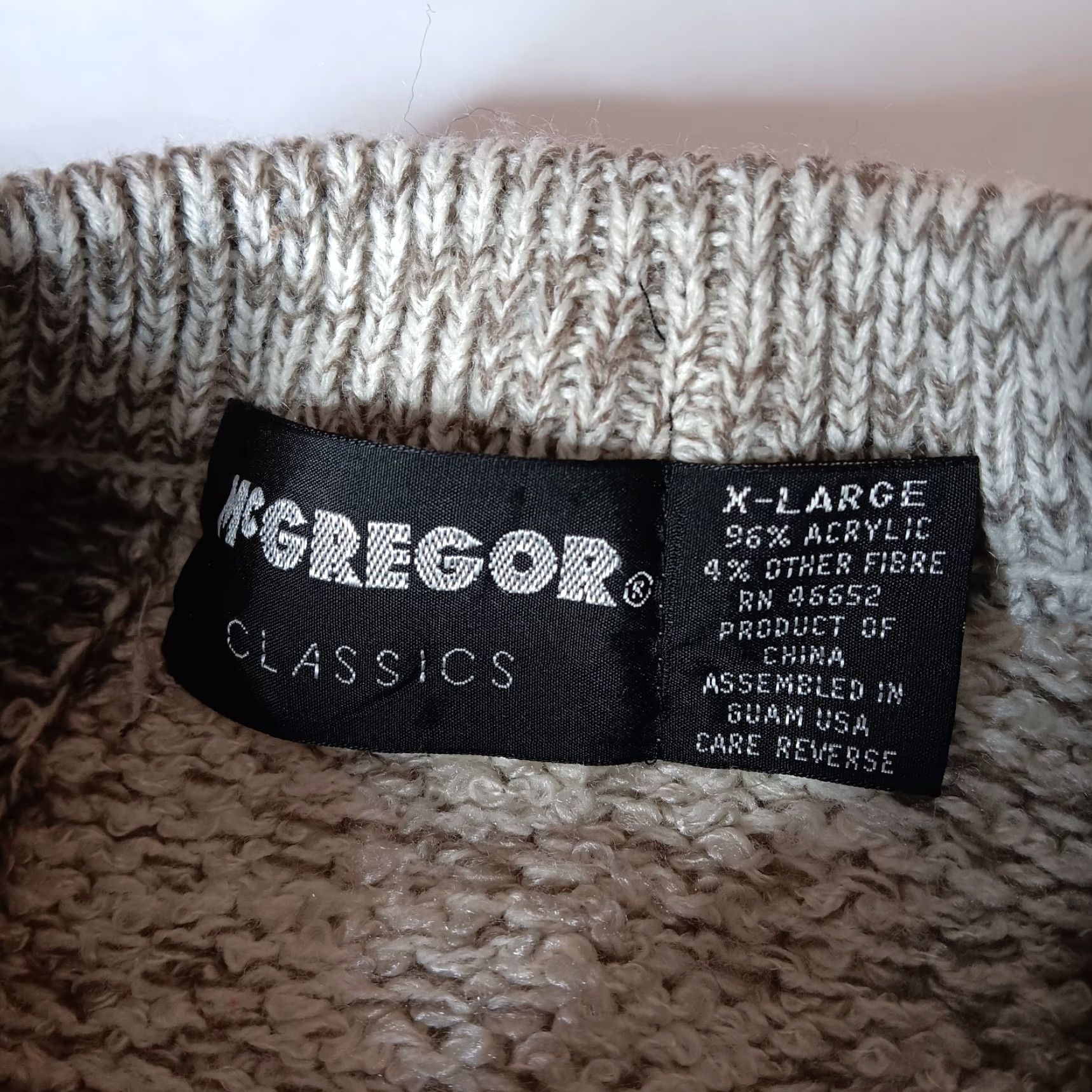 McGregor VINTAGE McGregor Sweater XL Crew Neck Pullover Southwest Geometric Knit 1990s Autumn Winter Mens Regular Gray/Tan/Natural Size US XL / EU 56 / 4 - 3 Thumbnail