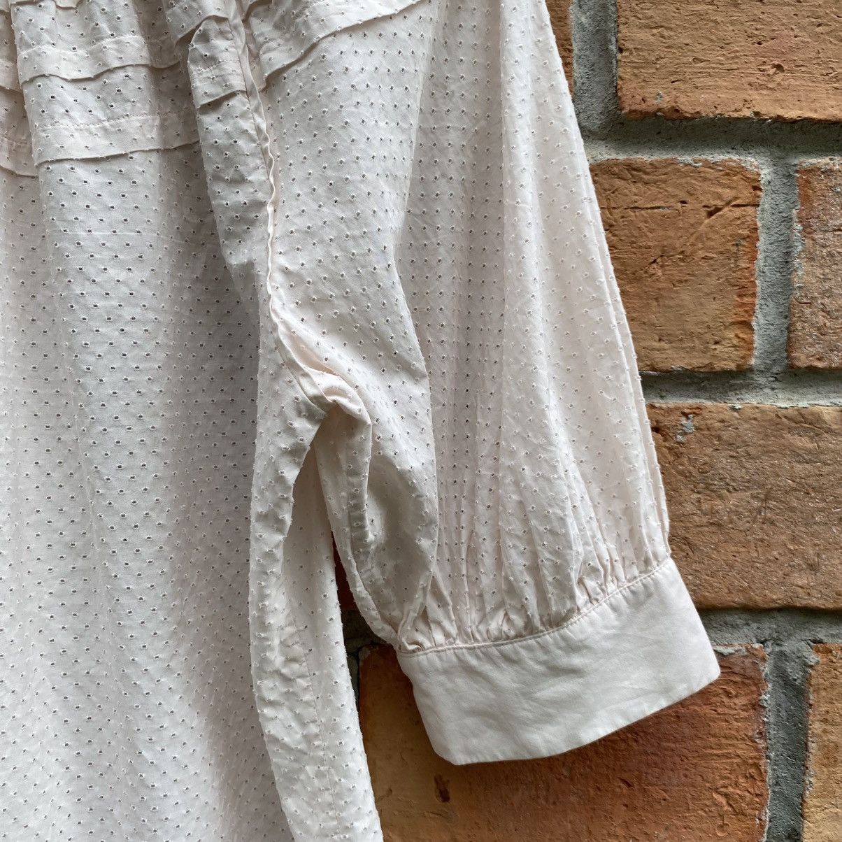 Loewe Loewe Light Pink Ruffle Front Blouse with 3/4 Sleeves Size XS / US 0-2 / IT 36-38 - 10 Thumbnail