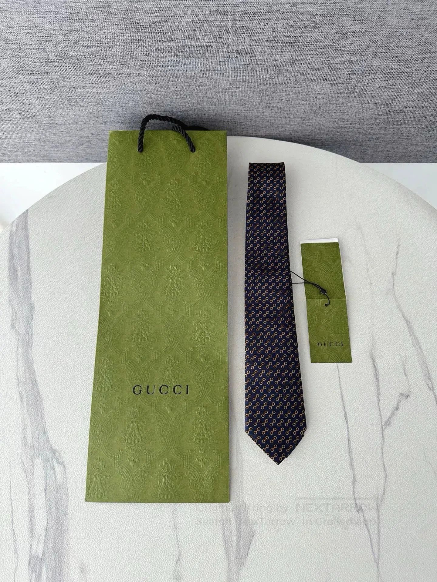 Gucci Gucci Gold Horsebit Silk Tie. Size ONE SIZE - 1 Thumbnail