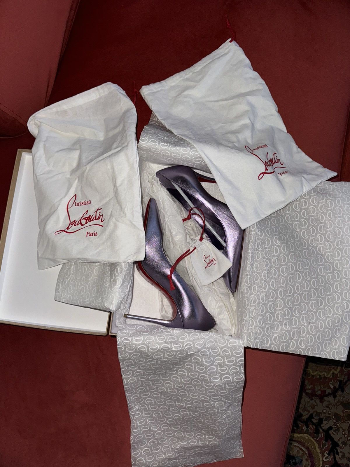 Christian Louboutin Christian Louboutin laminate metallic purple Kate 100, 37 EU Size US 7 / IT 37 - 4 Thumbnail