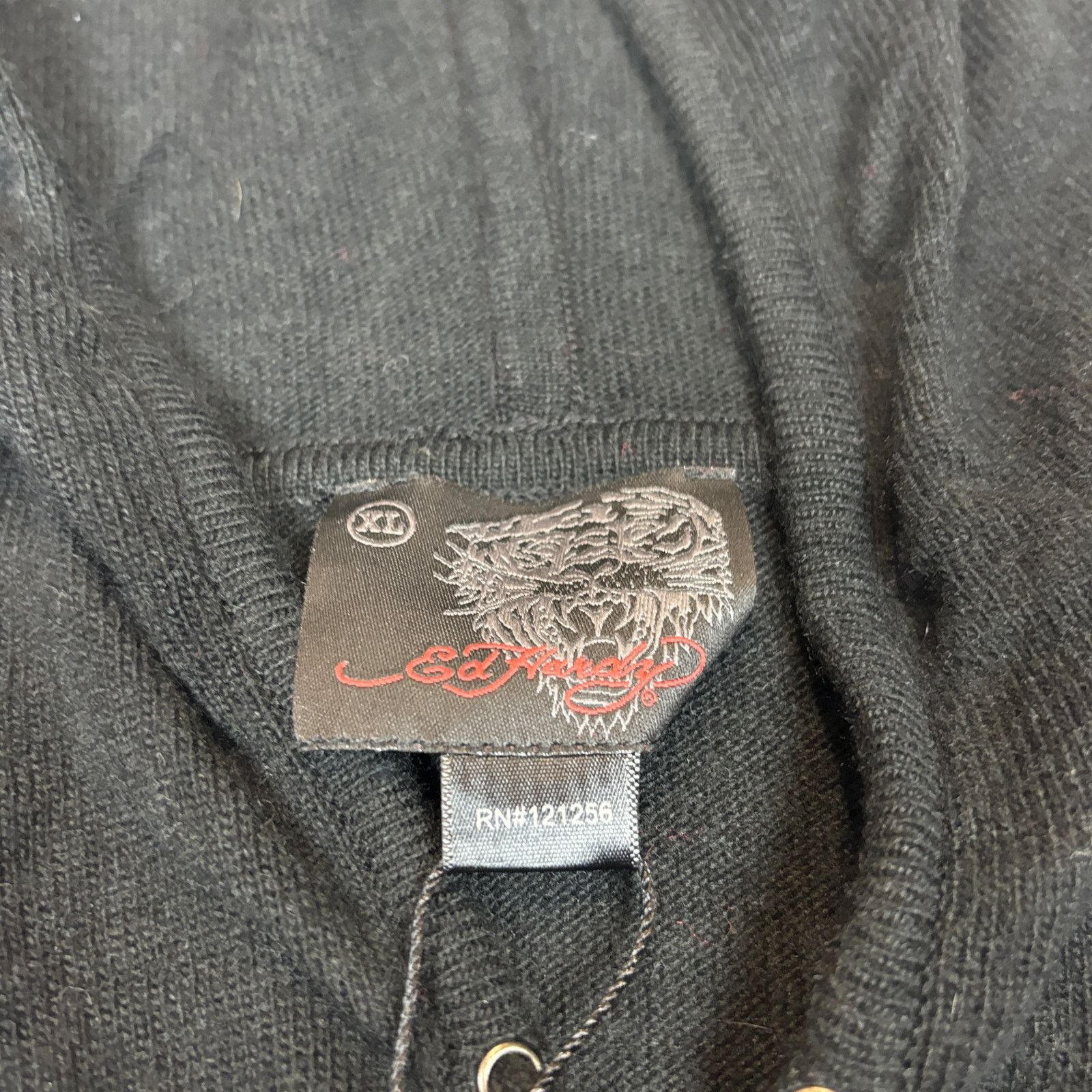 Ed Hardy NWT Ed Hardy Full Zip Lambswool Angora Sweater Hoodie XL Size US XL / EU 56 / 4 - 5 Thumbnail