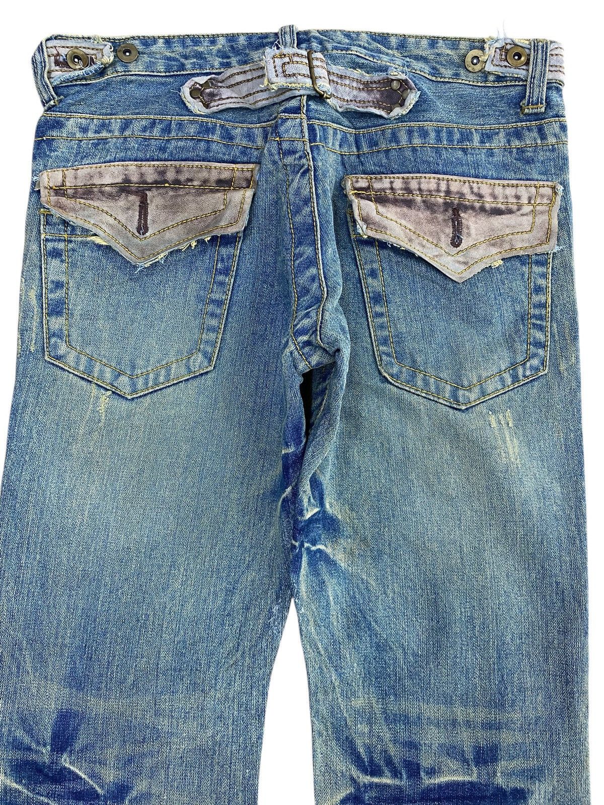 Japanese Brand Japanese Brand Acid Wash Distressed Straight Cut Leg Size US 33 - 4 Thumbnail