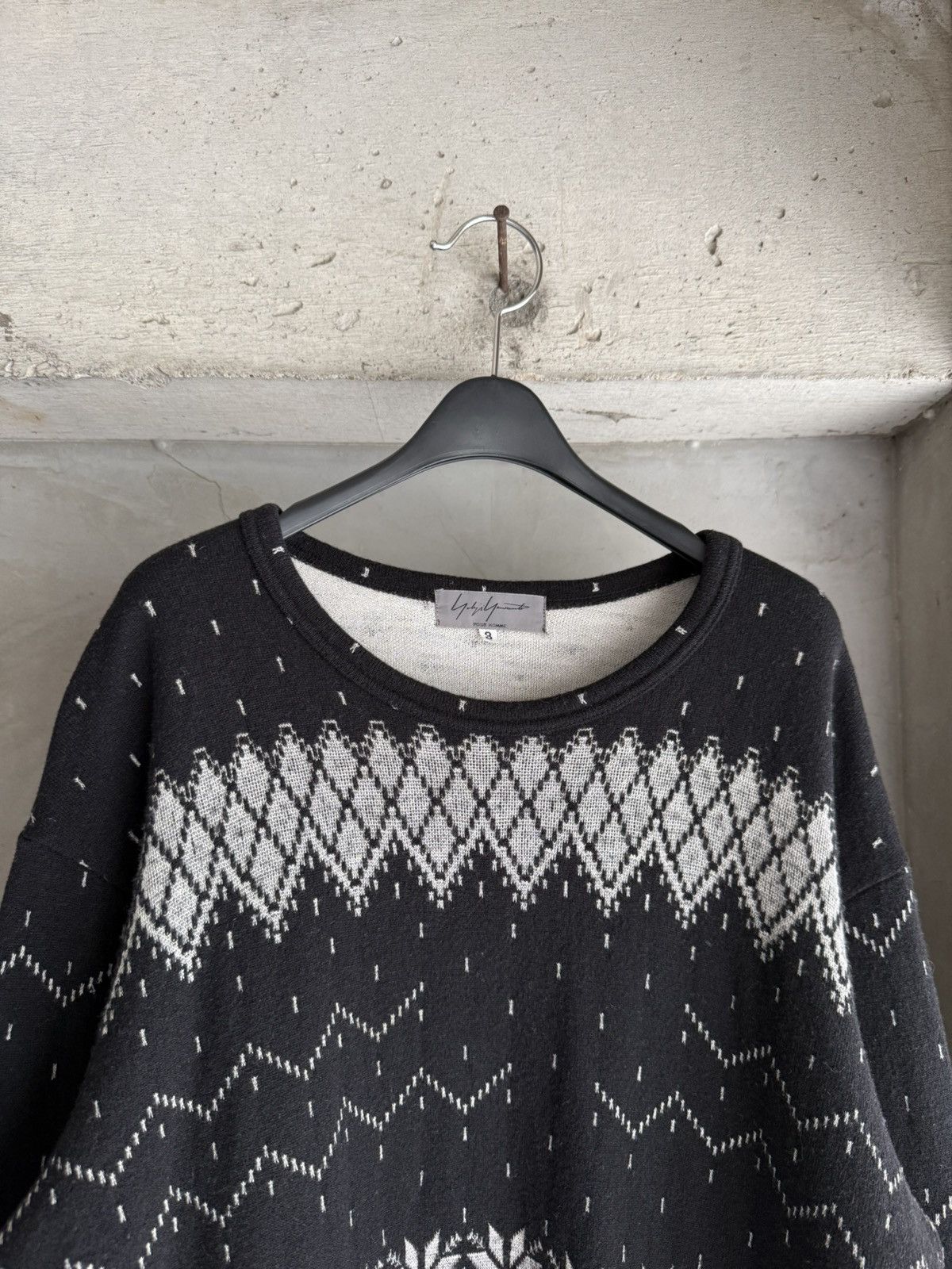 Yohji Yamamoto Yohji Yamamoto POUR HOMME 04AW Black Nordic Sweater Size US M / EU 48-50 / 2 - 3 Thumbnail