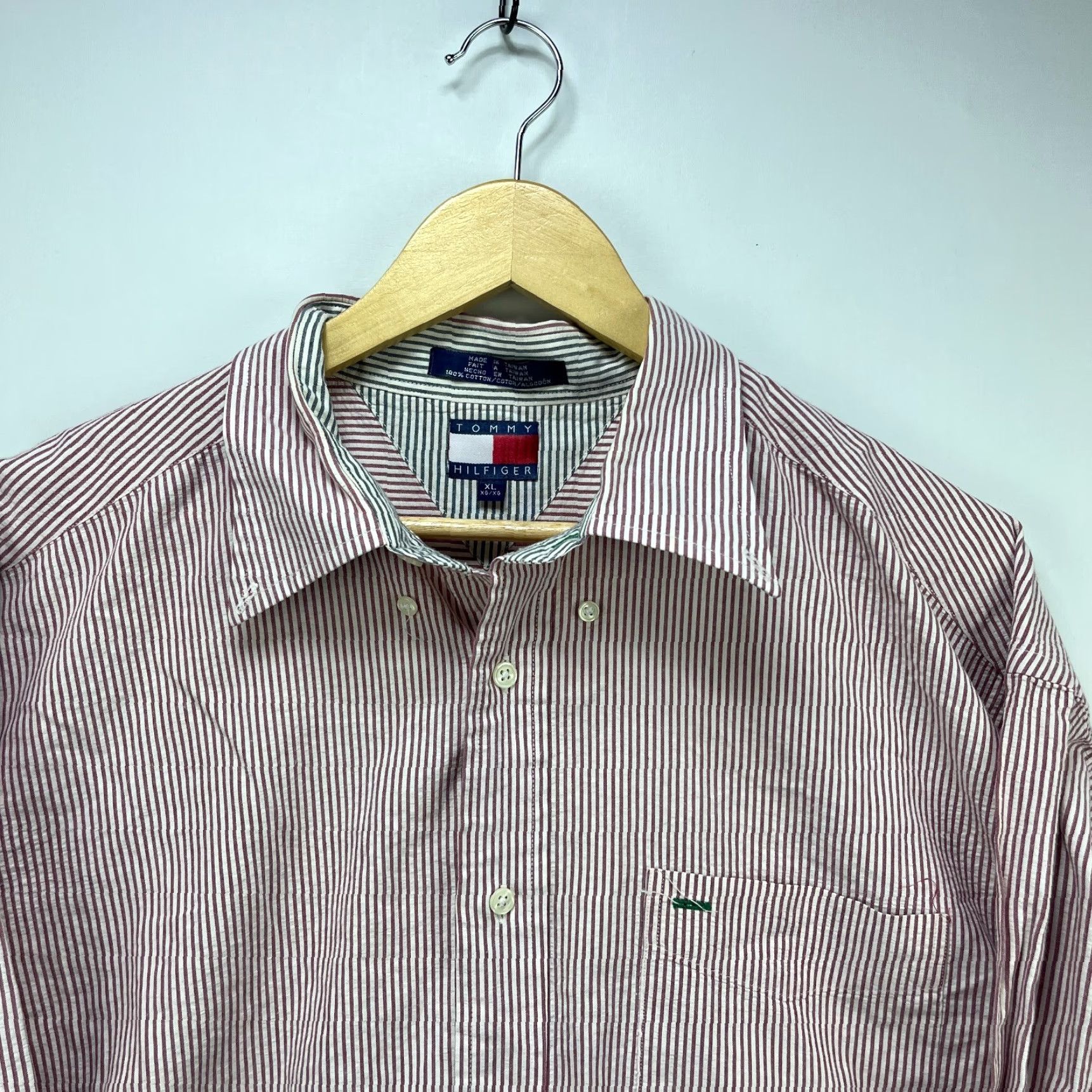 Tommy Hilfiger Vintage Tommy Hilfiger Crest Button Up Long Sleeve Shirt XL Men White 90s Striped Crest Button Up Mens XL Vintage 90s Tommy Hilfiger Shirt Size US XL / EU 56 / 4 - 4 Thumbnail