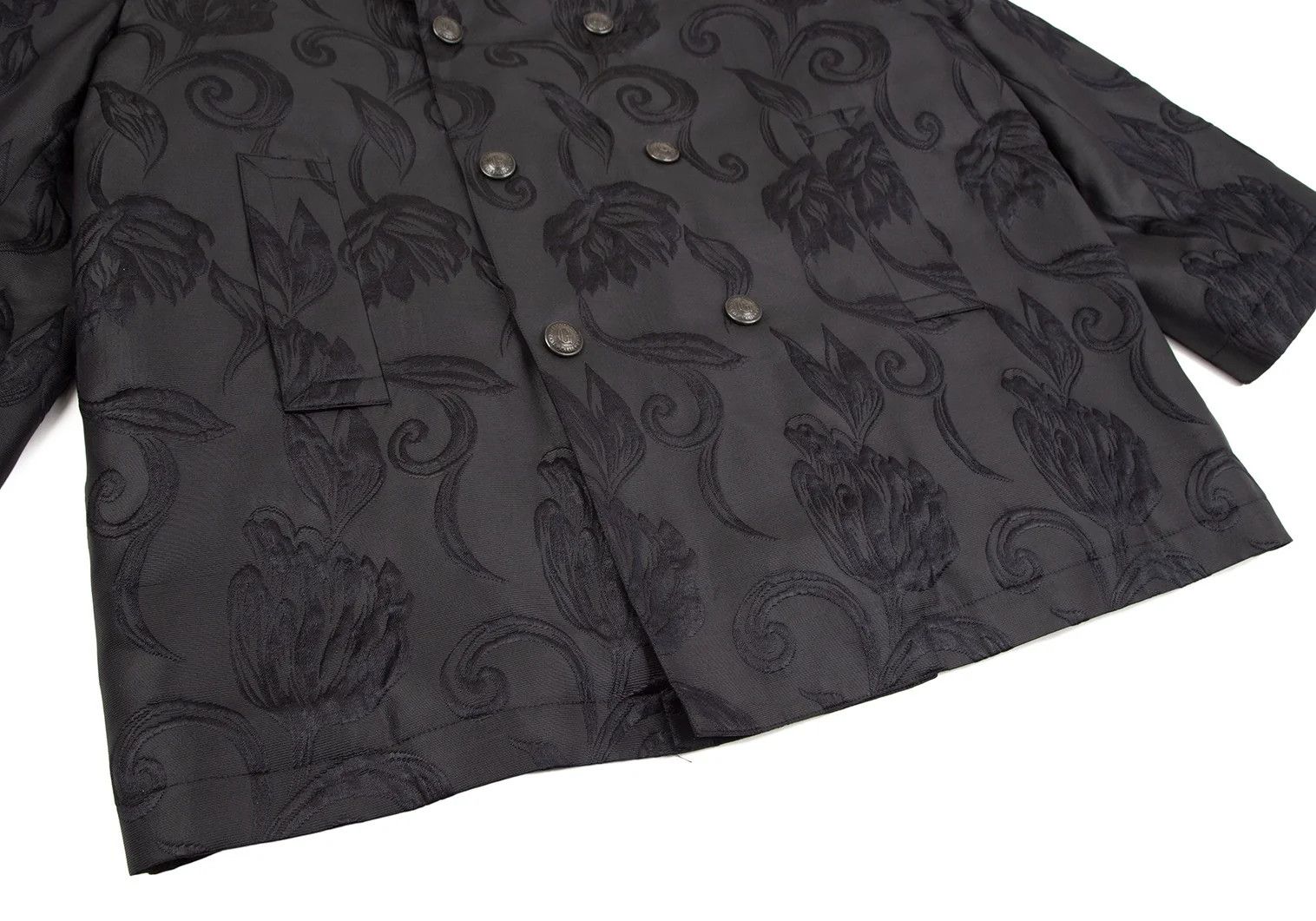 Jean Paul Gaultier Quilted Flower Jacquard Grosgrain Coat in Black, Size 48 Size US M / EU 48-50 / 2 - 8 Thumbnail