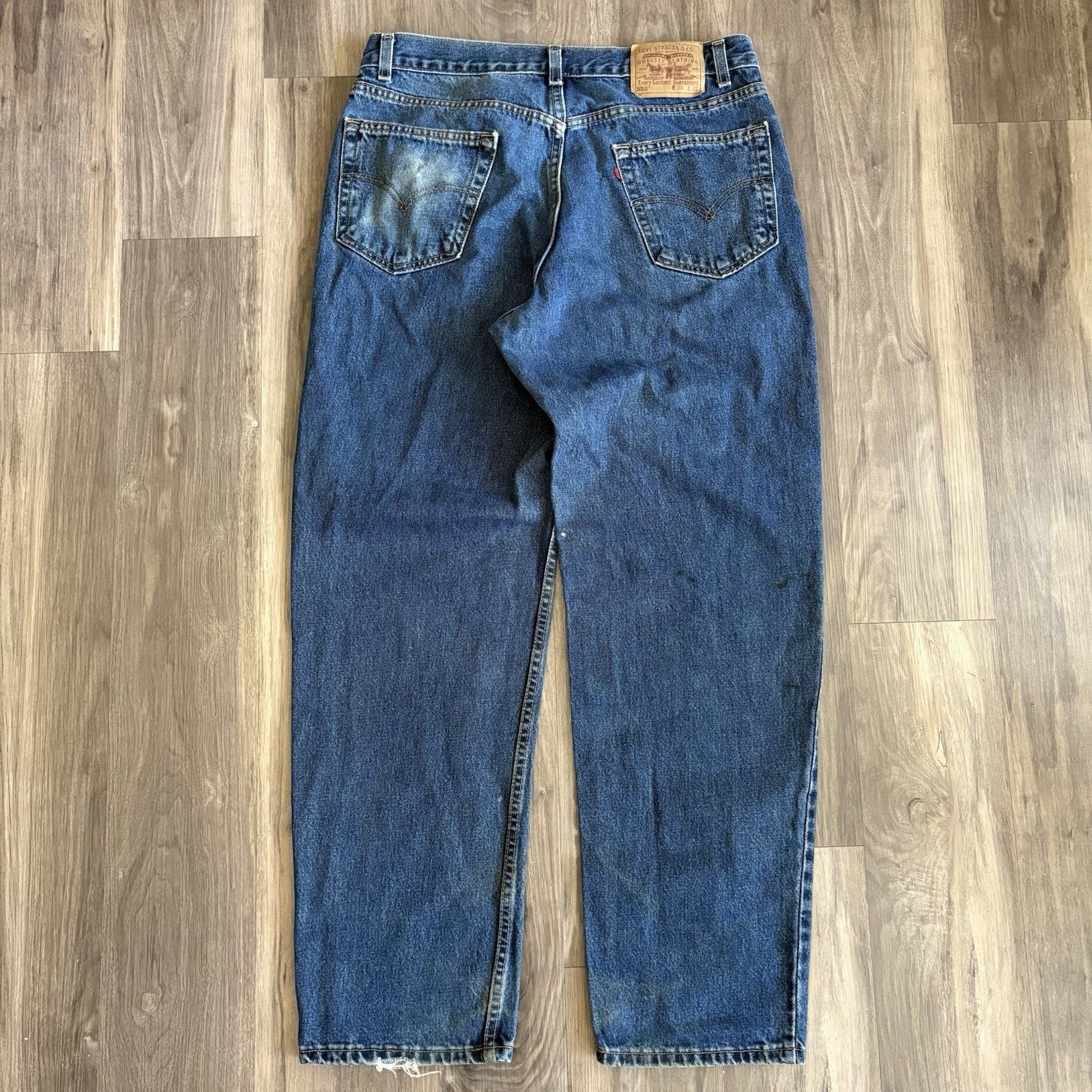 Levi's × Vintage Vintage Levis 550 Jeans 34x31 Dark Wash Red Tab Denim Size US 34 / EU 50 - 1 Thumbnail