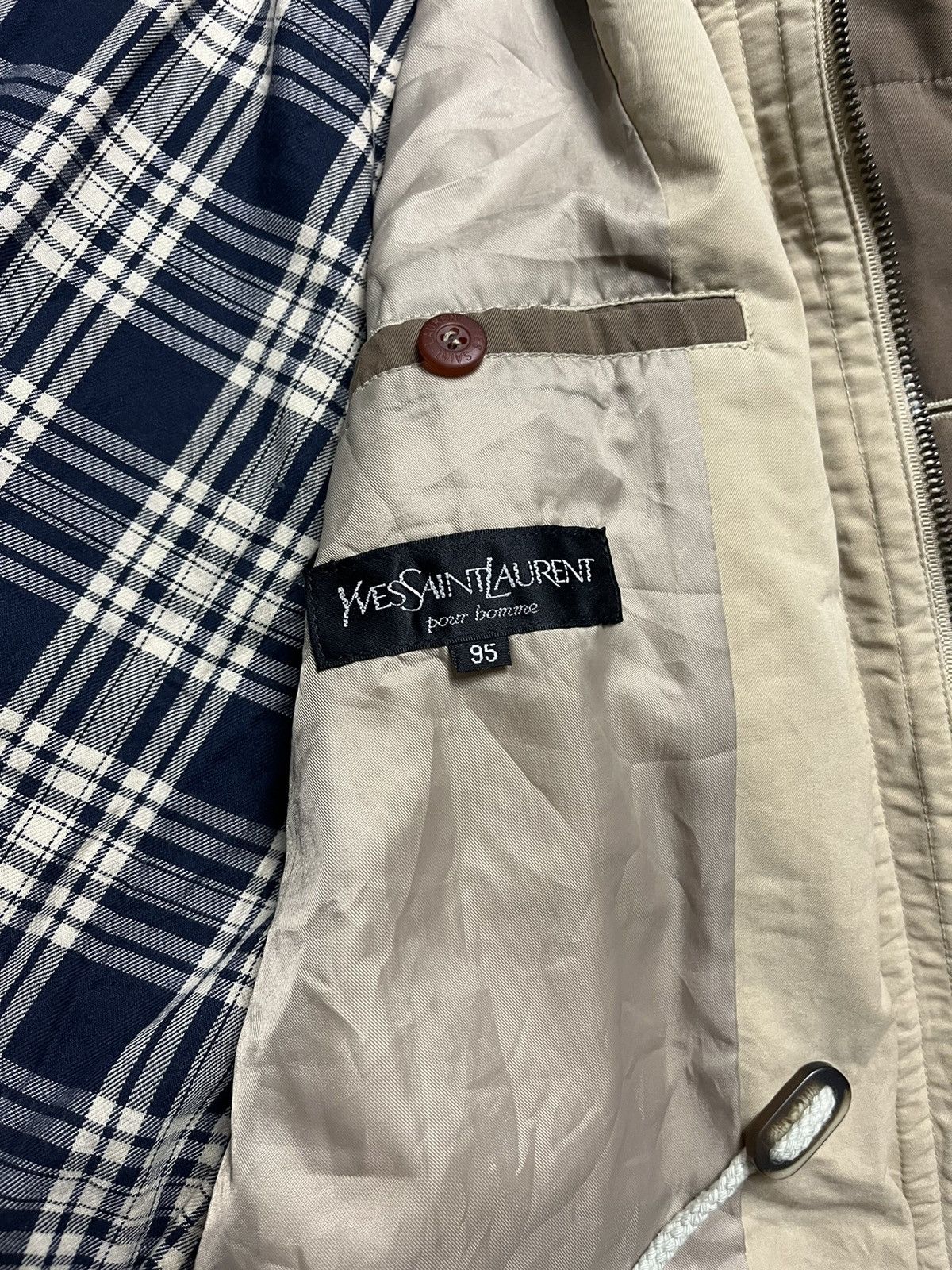 Vintage × Yves Saint Laurent Vintage Yves Saint Laurent Tartan Parka Jacket Size US L / EU 52-54 / 3 - 14 Thumbnail