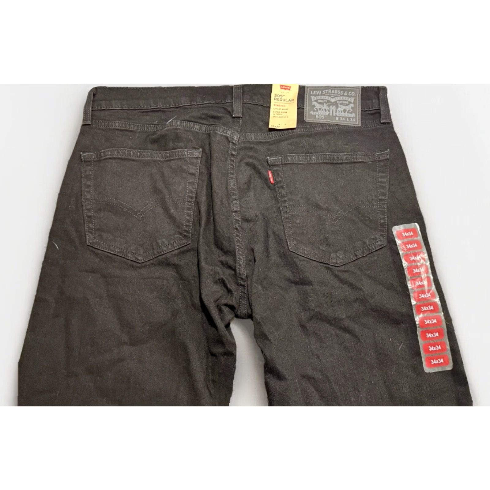 Levi's VINTAGE Levi's 505 Jeans Men Size 34x33.5 Black Straight Leg Cotton Denim Regular Fit Size US 34 / EU 50 - 5 Thumbnail