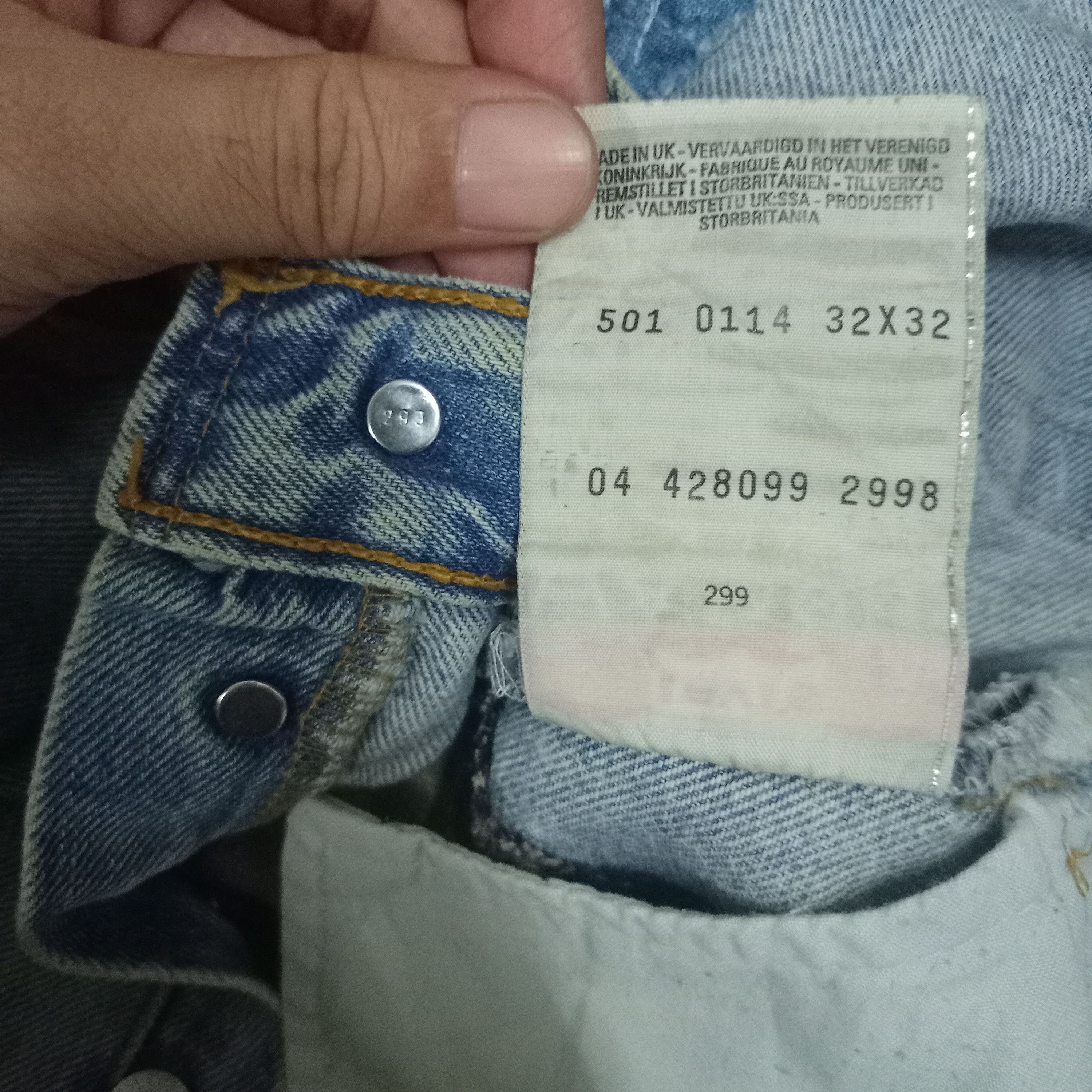 Levi's × Levi's Vintage Clothing UK Vintage 80s Levis 501 Graphic Print Style Loose Jeans Size US 31 - 10 Thumbnail