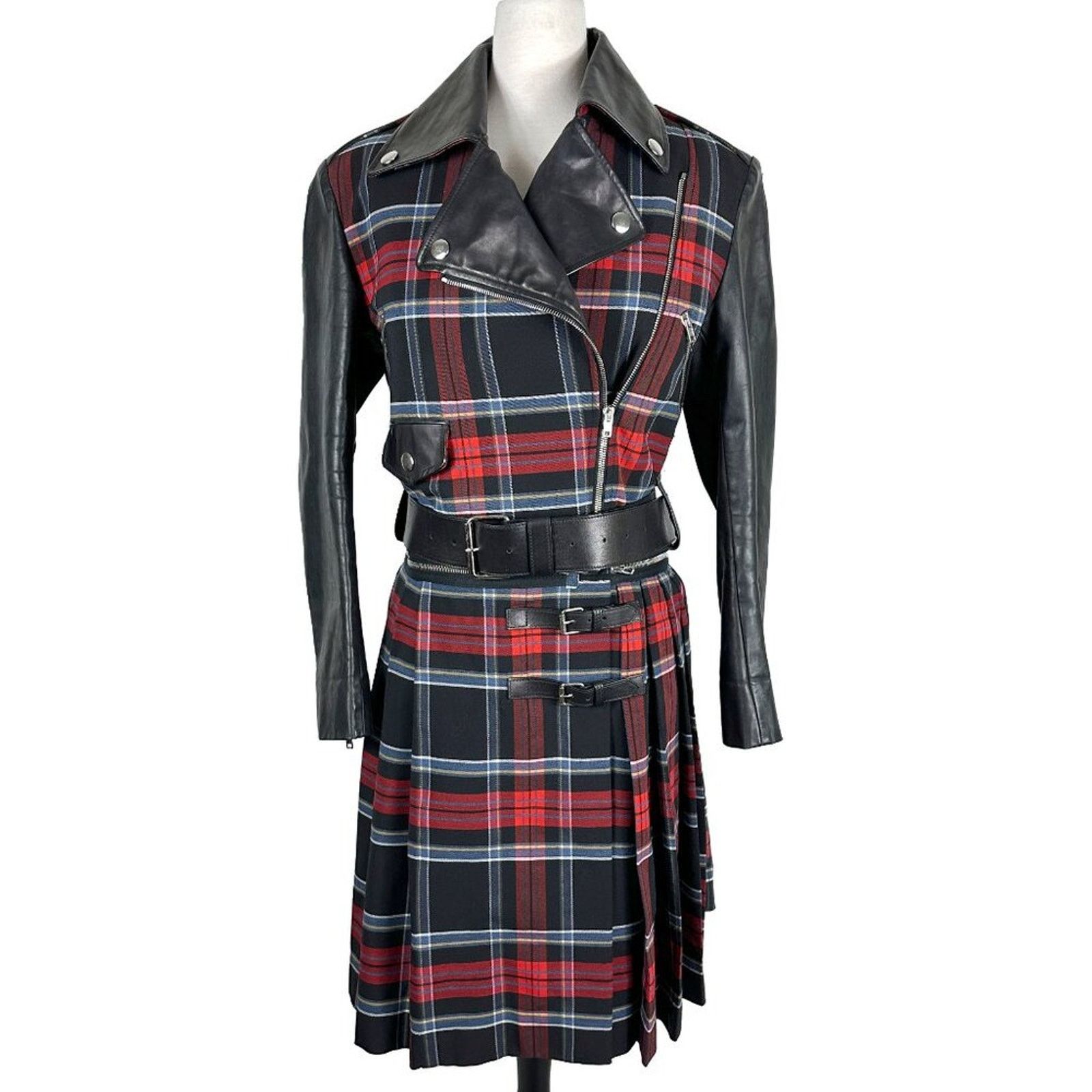 Jean Paul Gaultier Jean Paul Gaultier 2014 Plaid Trench Coat Leather Jacket Size L / US 10 / IT 46 - 3 Thumbnail