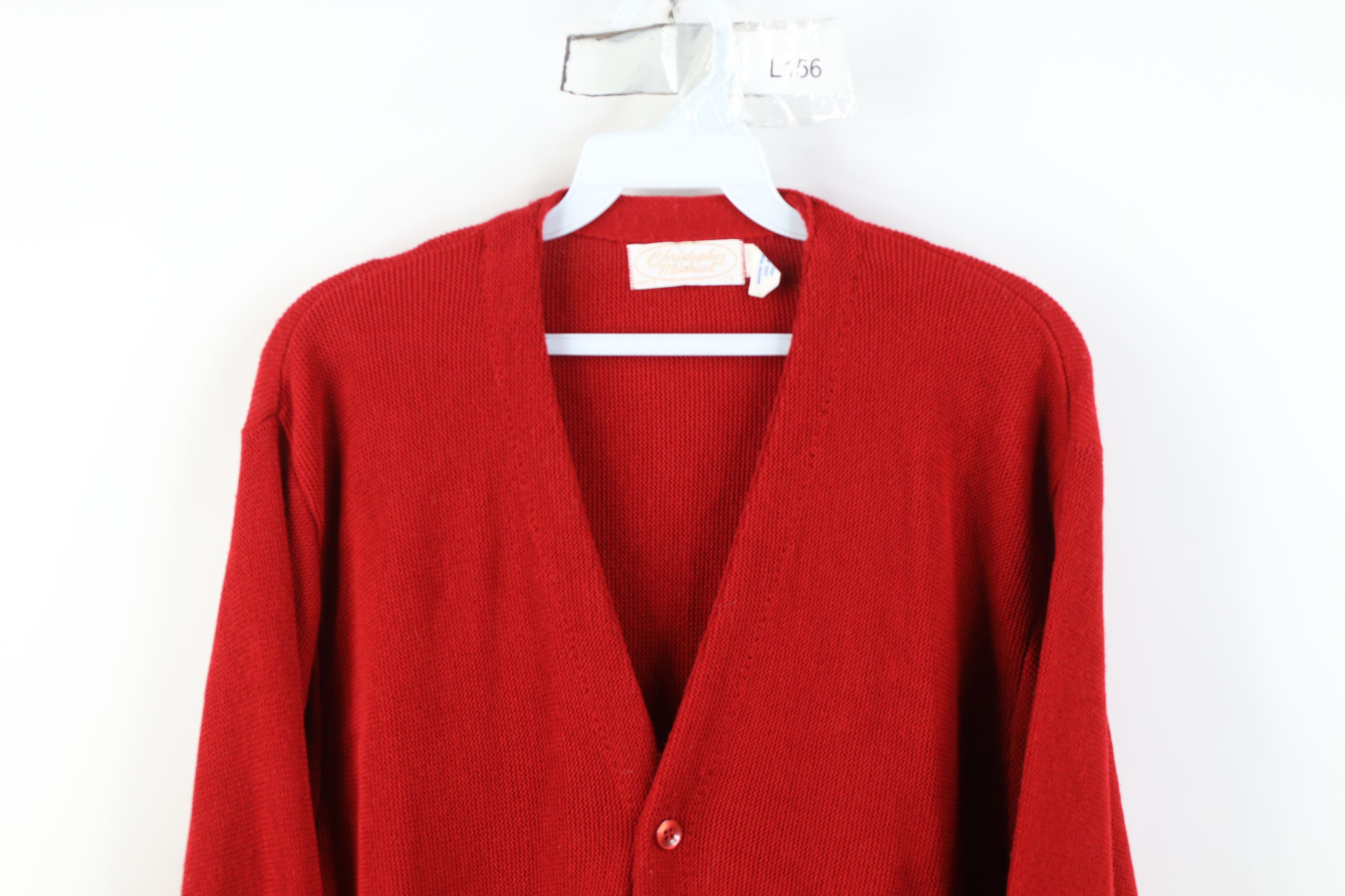 Vintage Vintage 70s Streetwear Kurt Cobain Cardigan Sweater Red USA Size US XL / EU 56 / 4 - 2 Thumbnail