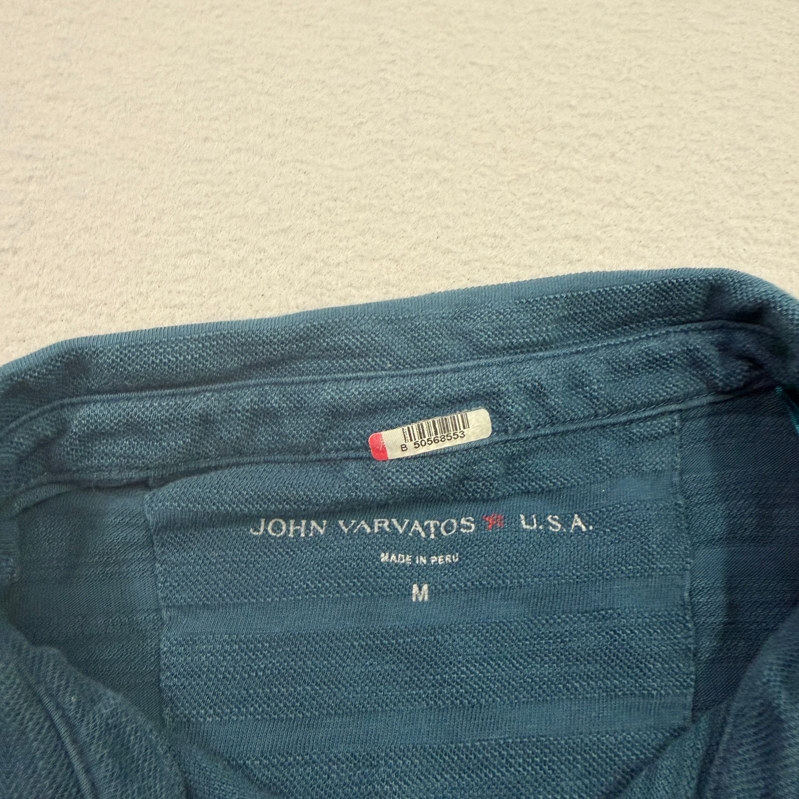 John Varvatos John Varvatos Striped Short Sleeve Polo Shirt Medium Blue Size US M / EU 48-50 / 2 - 4 Thumbnail