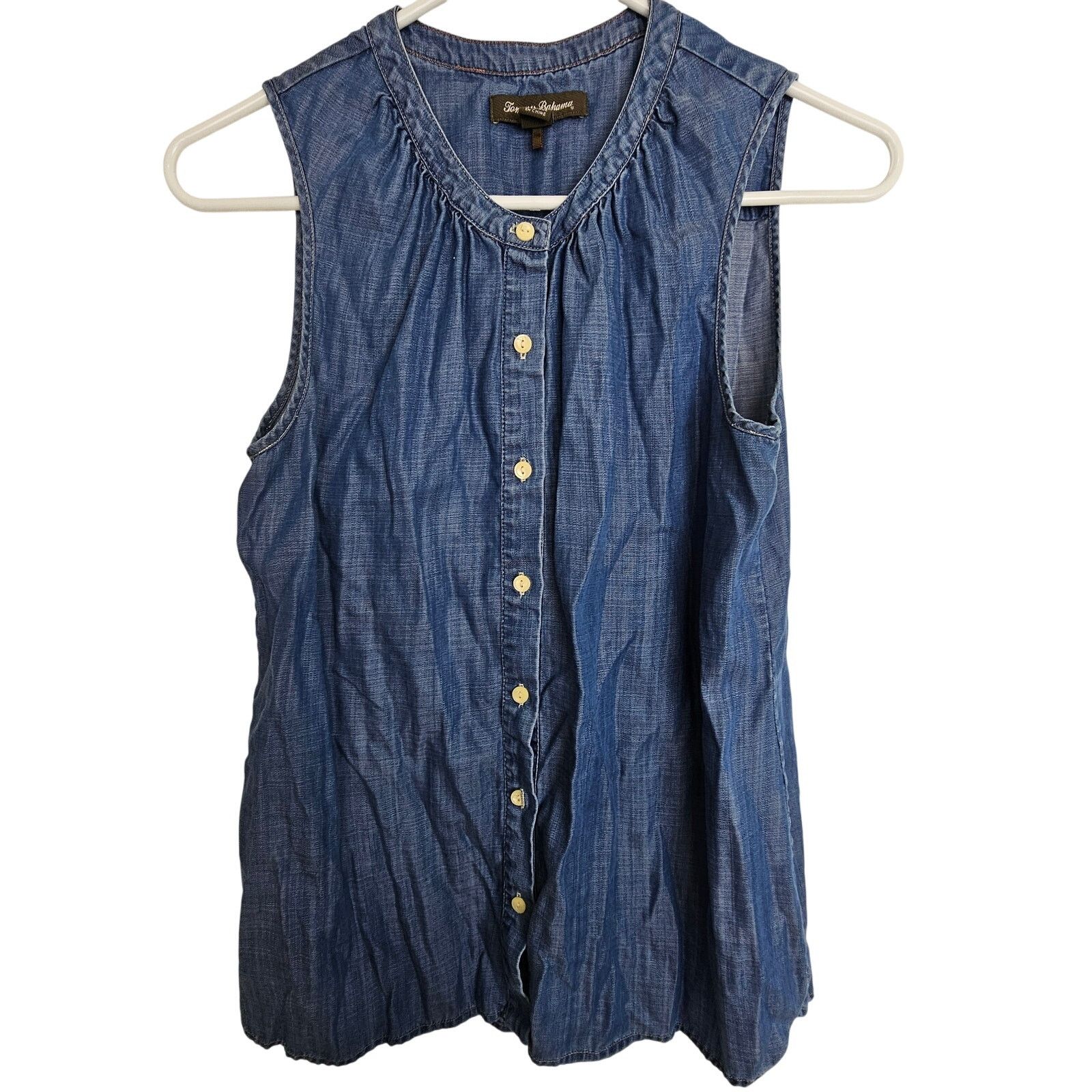 Tommy Bahama Tommy Bahama Womens Chambray Button Shirt Size XS Classic Size XS / US 0-2 / IT 36-38 - 1 Thumbnail