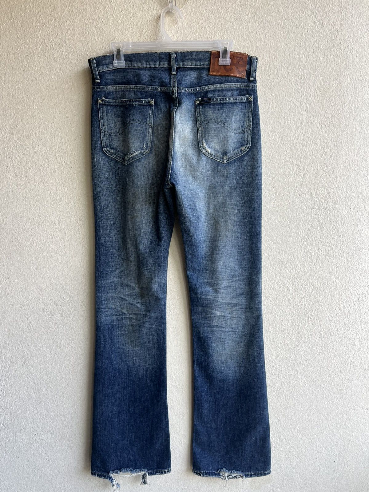 Lee Distressed Mud Denim Lee Riders Limited Edition Flare Jeans Size US 31 - 3 Thumbnail