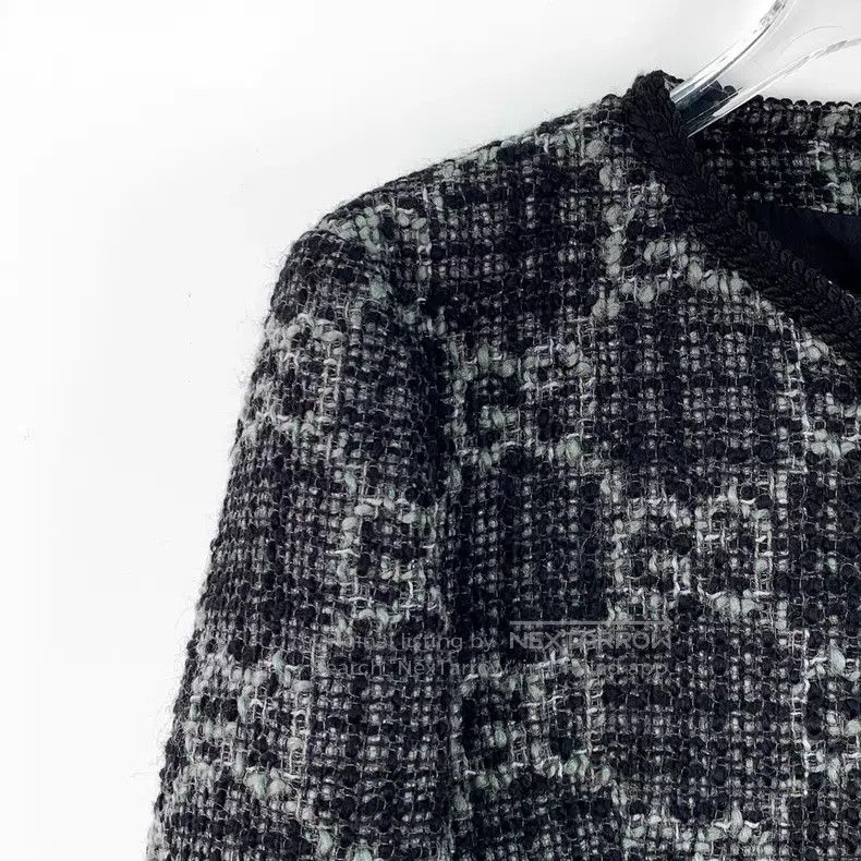 Gucci Gucci Dark gray logo jacquard full-print wool woven tweed Size XS / US 0-2 / IT 36-38 - 3 Thumbnail