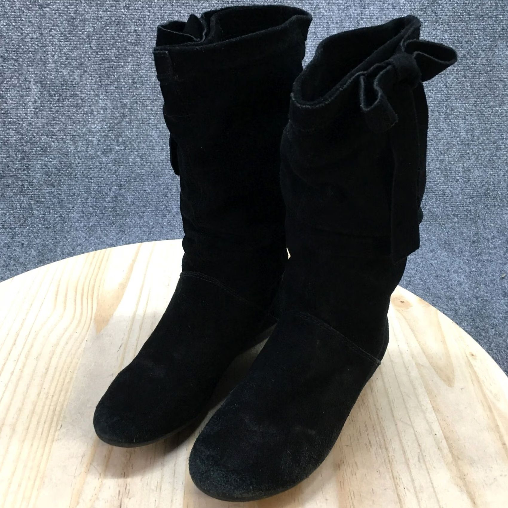 Vintage White Mountain Boots Womens Slouch Mid-Calf Black Leather 6.5 M Flat Heel Casual Autumn Winter W11509Z Mens Womens Boys Girls Size US 7 / IT 37 - 3 Thumbnail