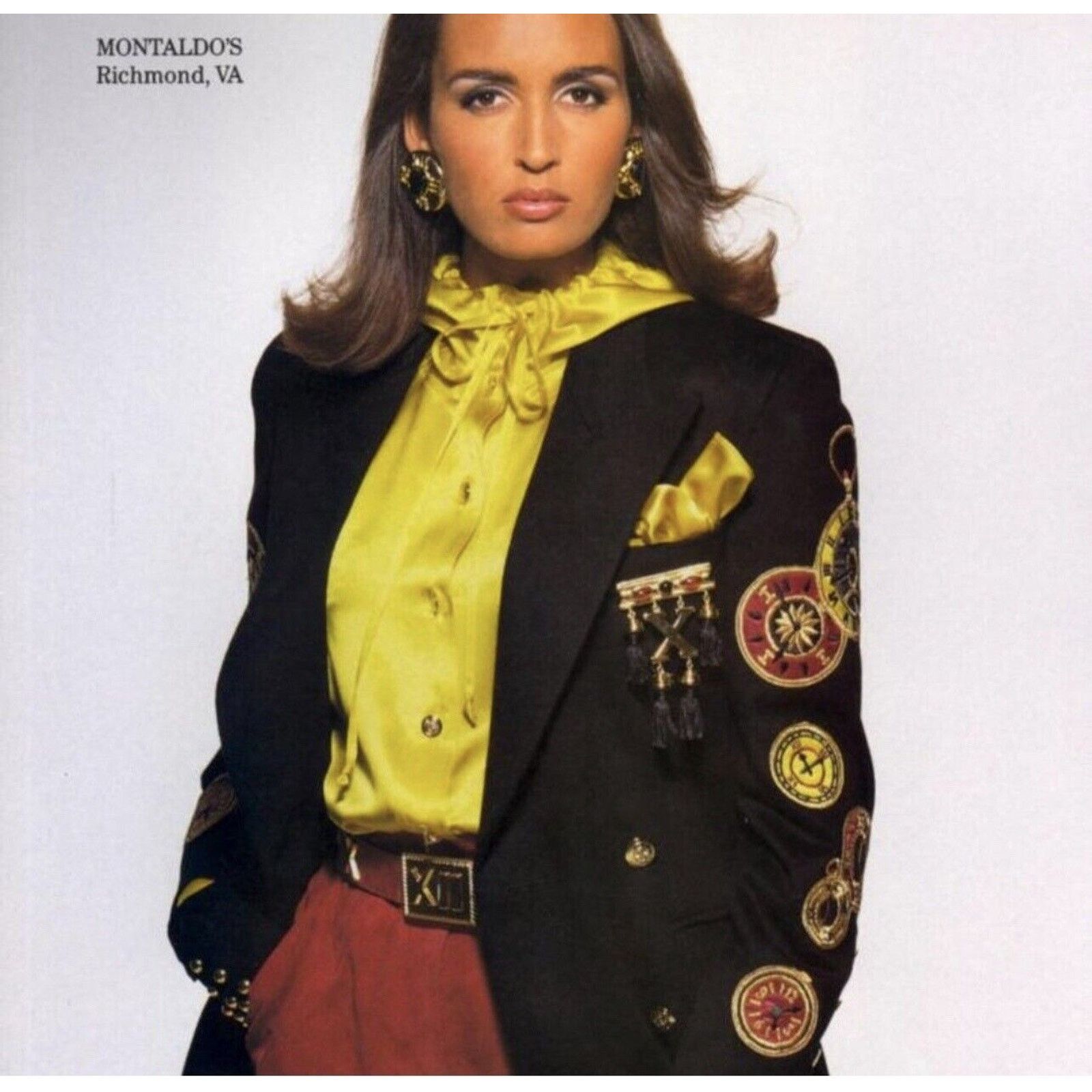 Escada VTG 1992 Escada Clock Patch Gold Buttons Wool Blazer 38 US 6 Size M / US 6-8 / IT 42-44 - 1 Thumbnail