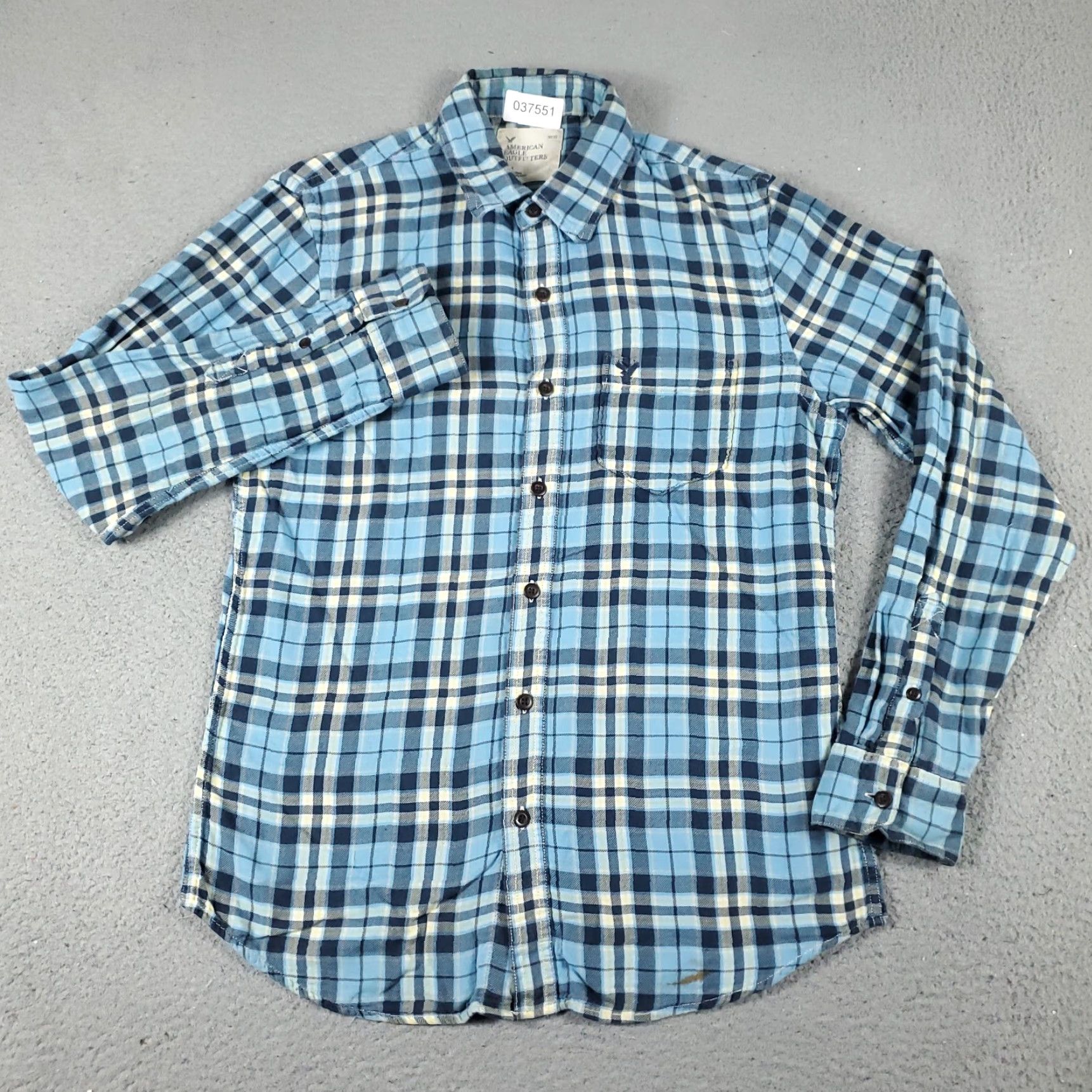 American Eagle Outfitters American Eagle Shirt Mens Medium Blue Plaid Button Up Long Sleeve Casual Size US M / EU 48-50 / 2 - 3 Thumbnail