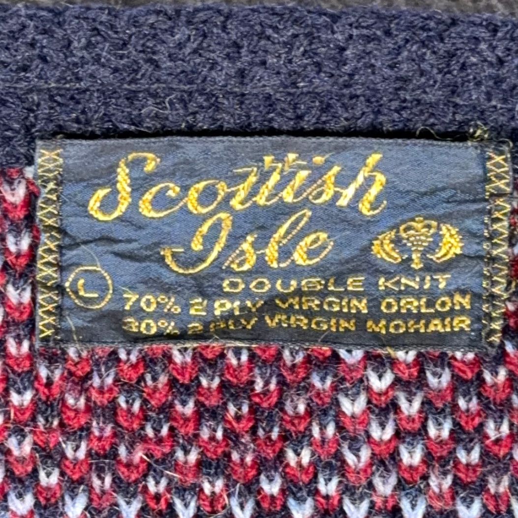 Vintage VINTAGE Scottish Isle Cardigan Sweater Adult MEDIUM Blue Mohair Plaid 60s N/A Mens Size US M / EU 48-50 / 2 - 4 Thumbnail