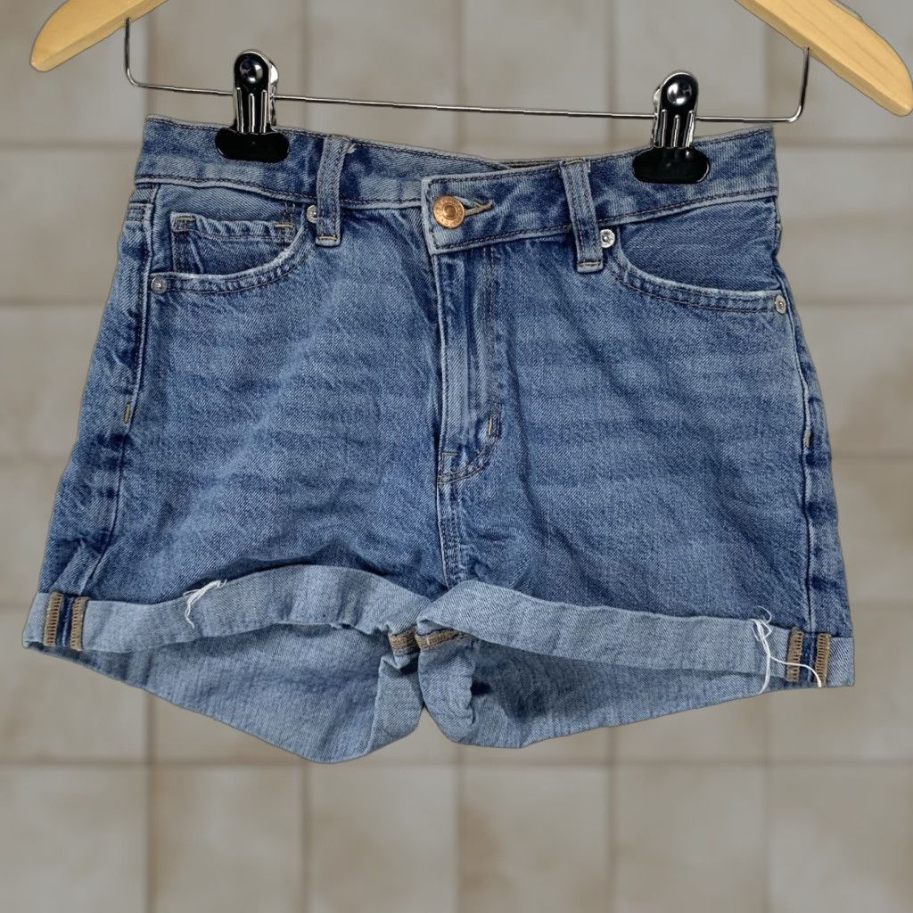 American Eagle Outfitters American Eagle Outfitters Bottoms Mom Short 00 Size 26 Inseam 2 Denim Blue Stretch Classic 90s Daisy Logo Zipper Button Vintage Size 24" / US 00 / IT 34 - 1 Thumbnail