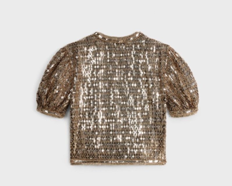 Celine o1w1db11124 Embroidered Cardigan Jacket in Gold Size XS / US 0-2 / IT 36-38 - 2 Thumbnail
