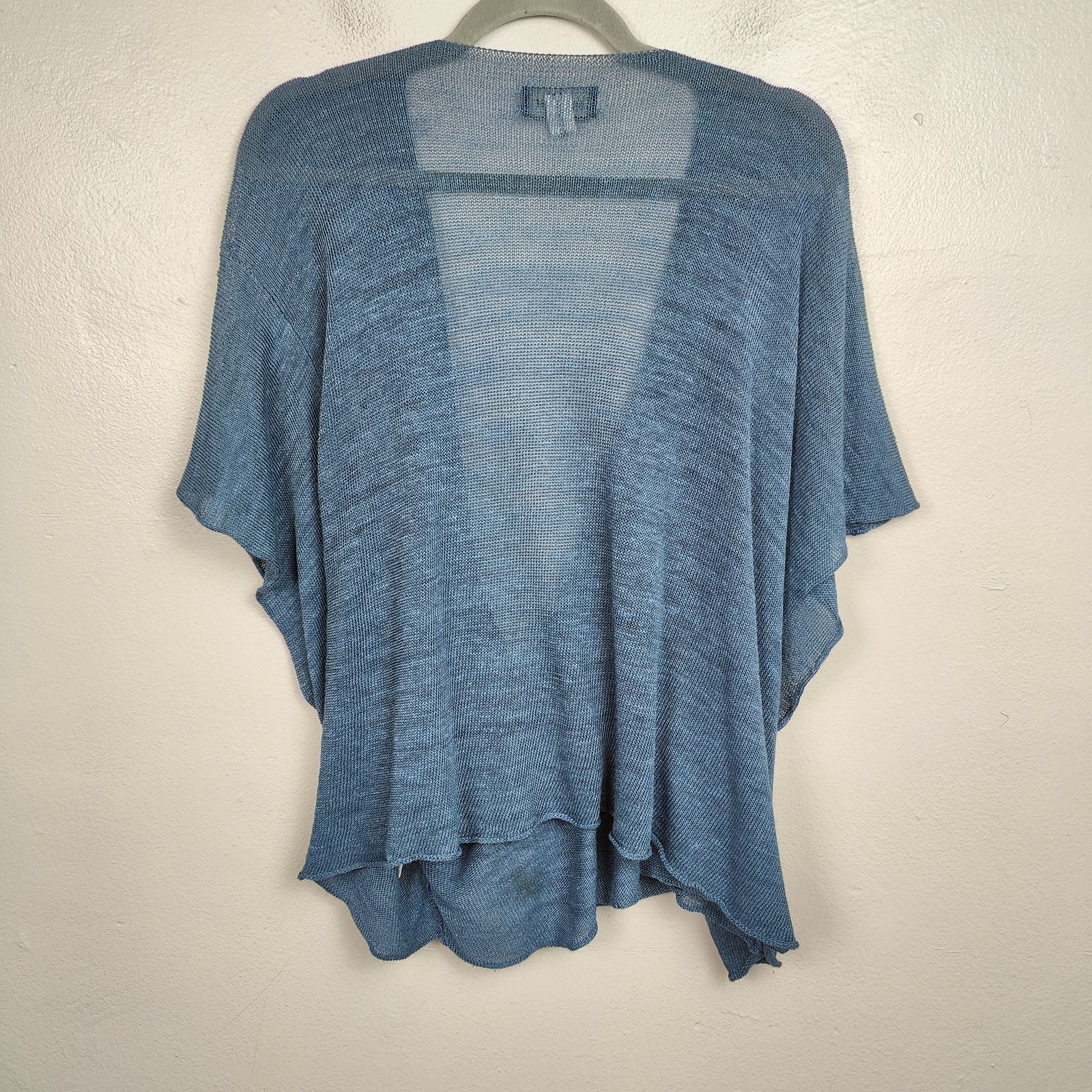 eskandar Eskandar Linen Blend Top Womens One Size Blue Open Knit Size ONE SIZE - 7 Thumbnail