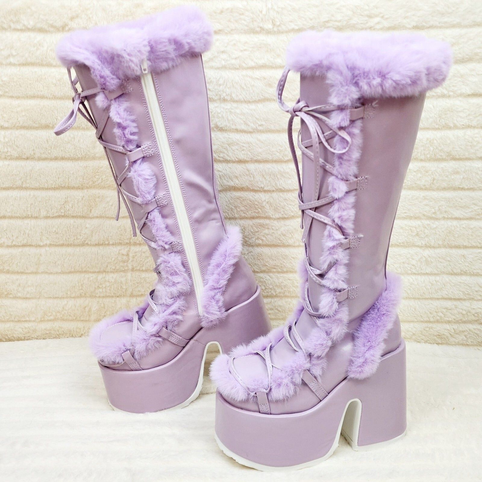 Other Camel 311 Stacked Pastel Purple Lilac Platform Goth Punk Kne Size US 7 / IT 37 - 6 Thumbnail