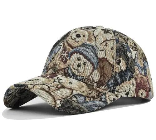 Japanese Brand Baseball cap cute bear sun hat dog bear print hip-hop style Size ONE SIZE - 1 Thumbnail