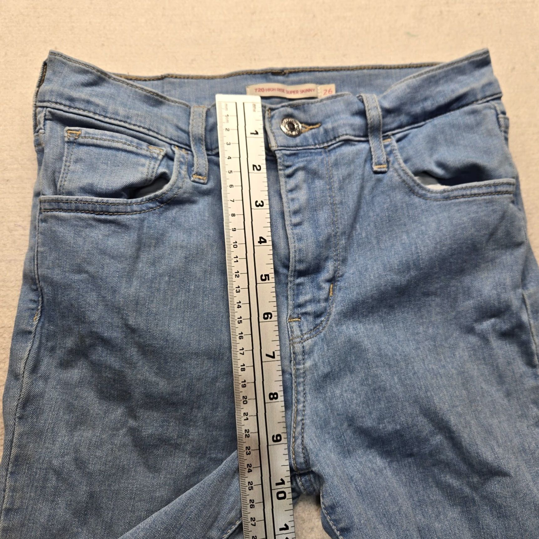 Levi's Levi's 720 Jeans Skinny Light Blue High Rise Adult Women's 26 Denim Stretch Casual Pants Size 26" / US 2 / IT 38 - 7 Thumbnail