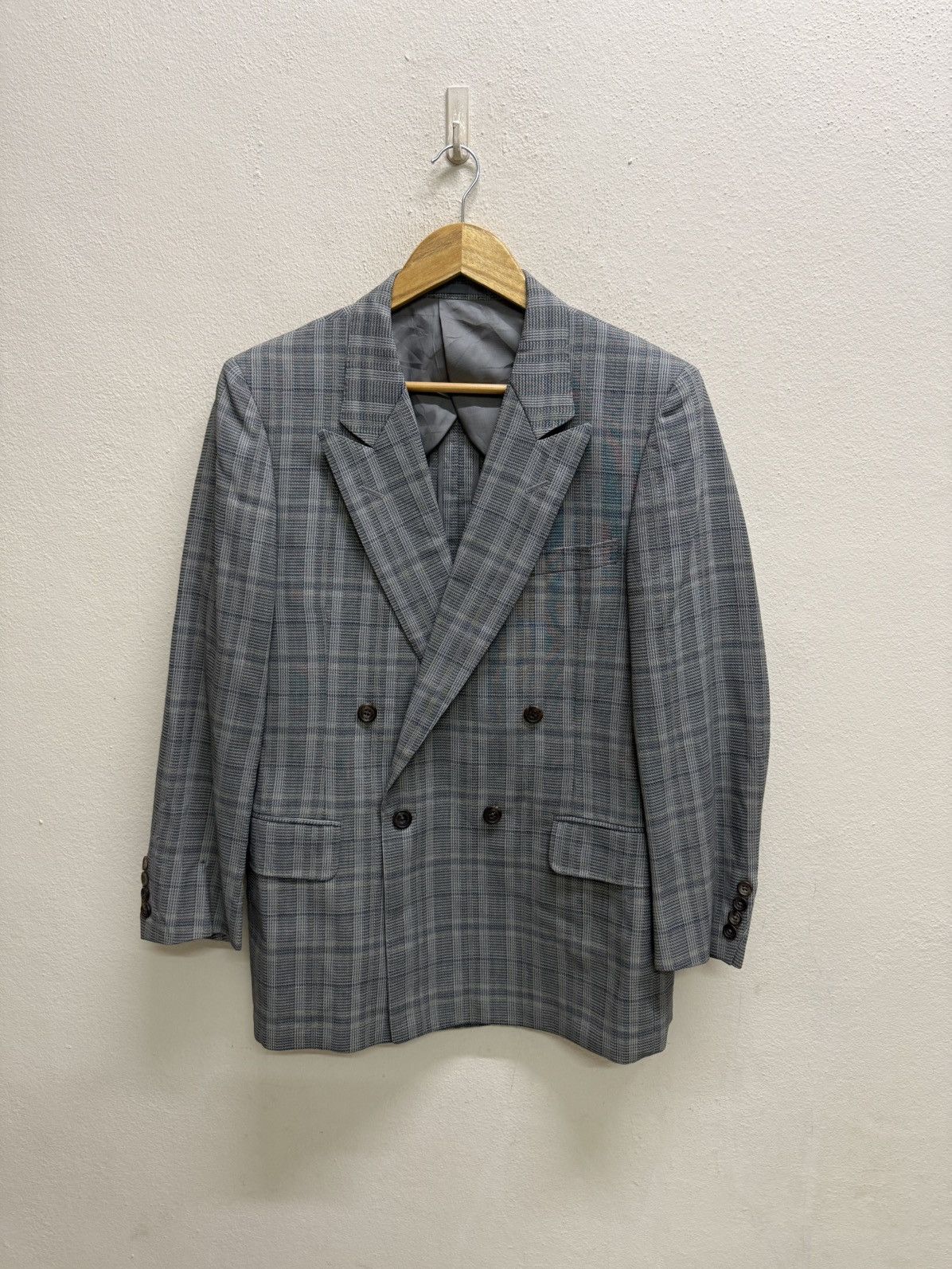 Burberry Vintage 90s Burberrys Chekered Linen Blazer Size US M / EU 48-50 / 2 - 19 Thumbnail
