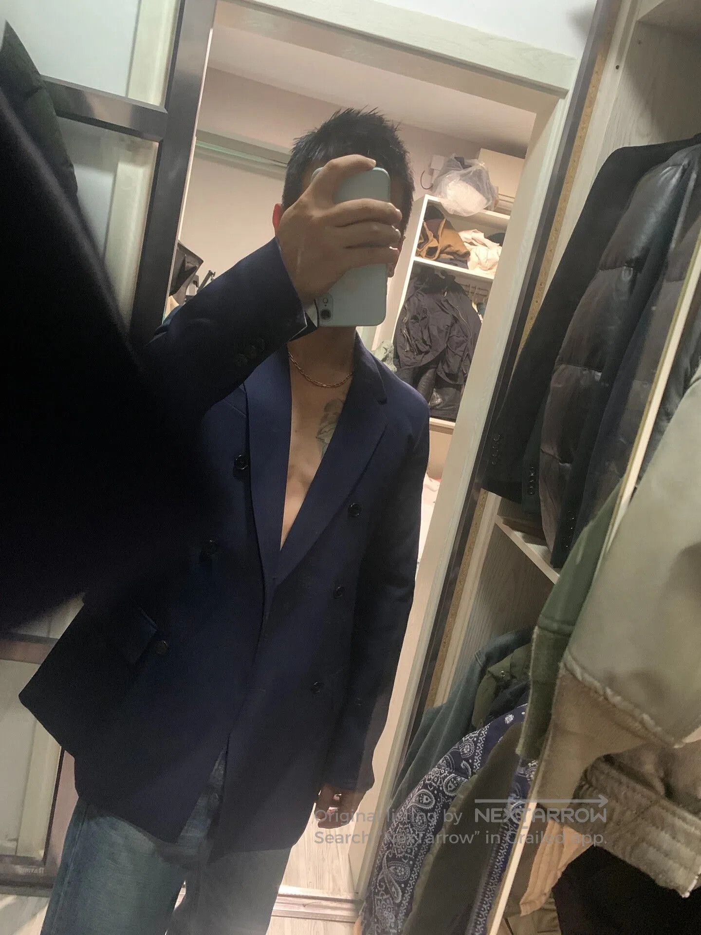 Calvin Klein 205W39NYC double-breasted navy blazer by calvin klein. Size US S / EU 44-46 / 1 - 8 Thumbnail