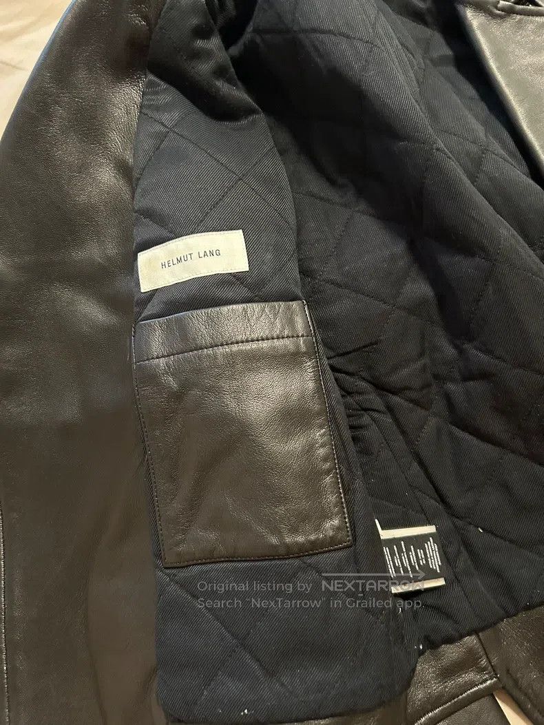 Helmut Lang Black genuine leather biker jacket with classi