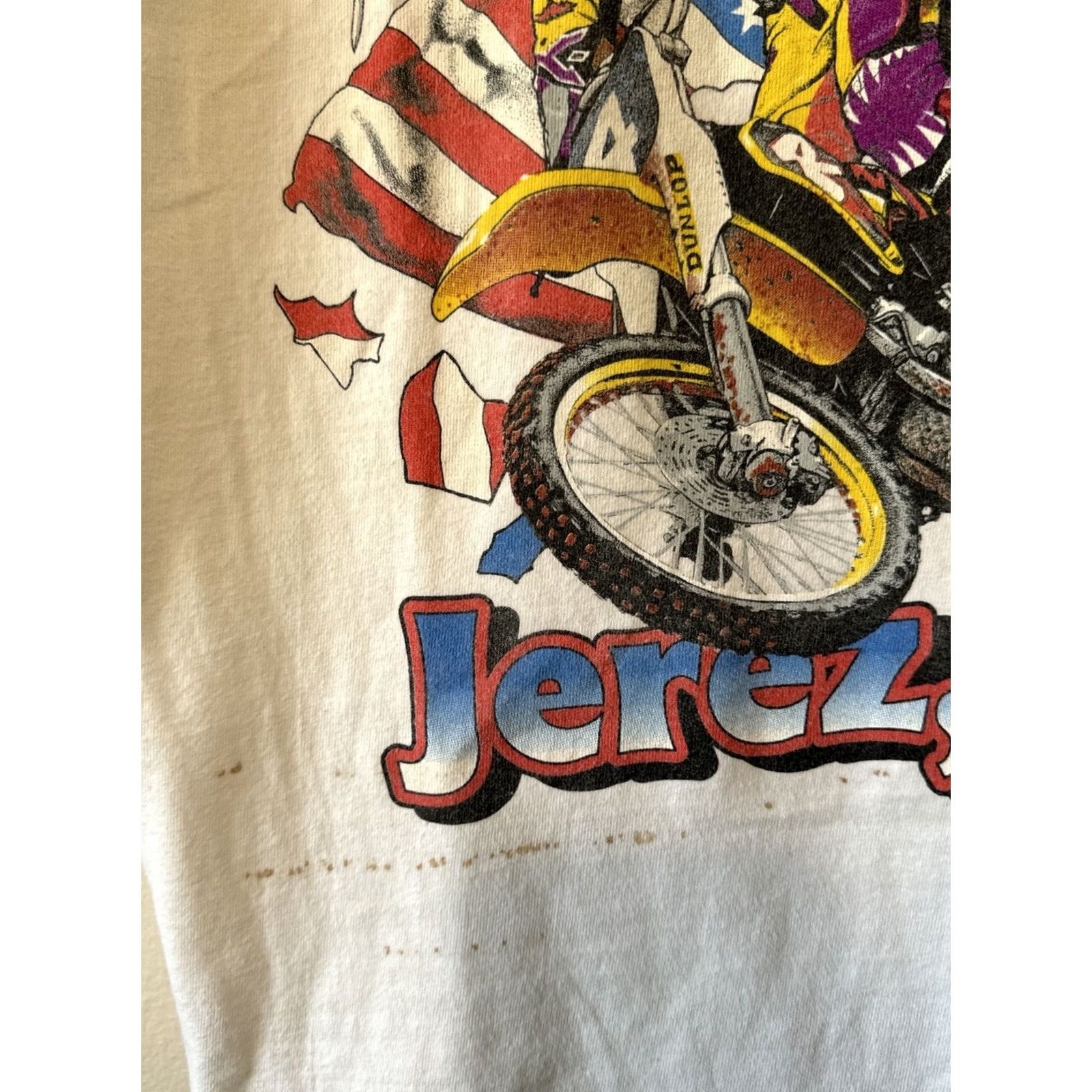 Hanes VINTAGE Motocross des Nations Jerez Spain T-Shirt Team USA Emig McGrath L Hanes Beefy-T White Mens L Size US L / EU 52-54 / 3 - 4 Thumbnail