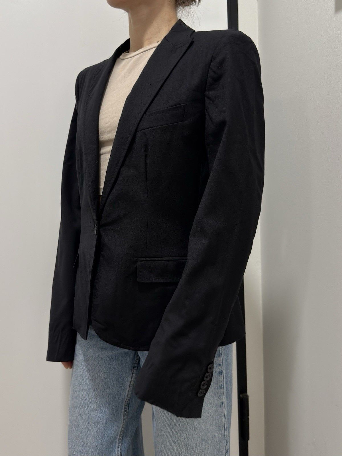 Dolce & Gabbana DDP D&G Dolce & Gabbana Women Fitted Wool Black Jacket Size L / US 10 / IT 46 - 4 Thumbnail