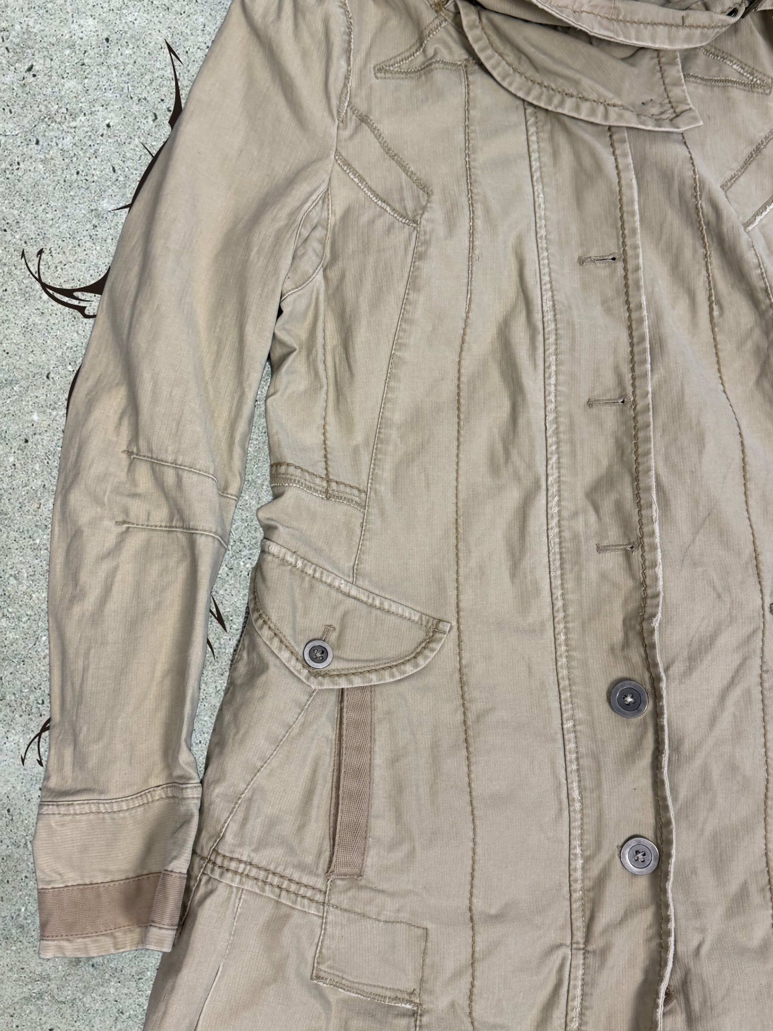 Marithe + Francois Girbaud Crazy vintage M+FG beige stand up collar coat Size S / US 4 / IT 40 - 10 Thumbnail