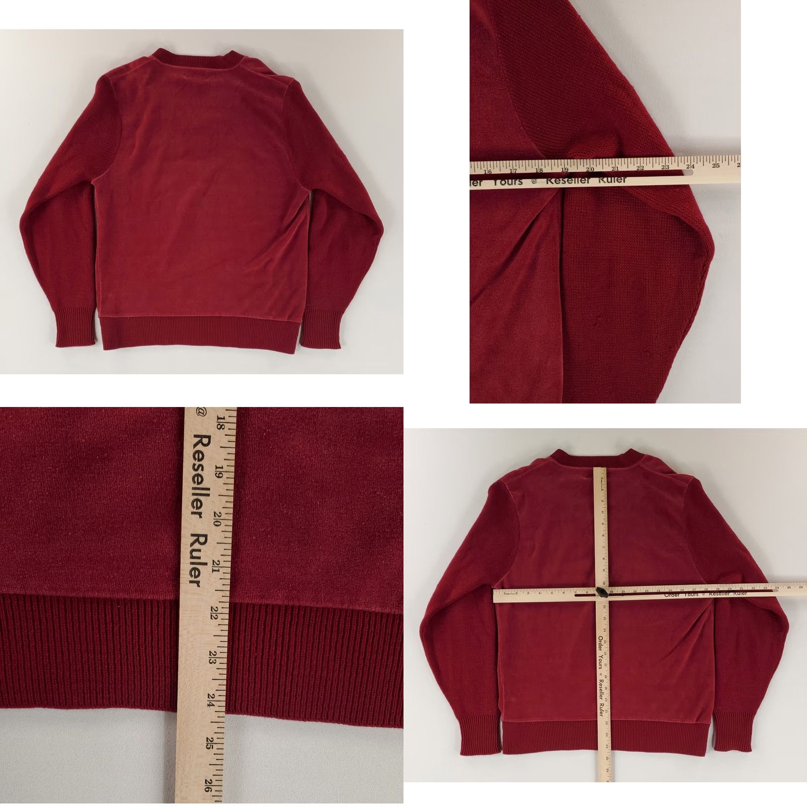 Izod VINTAGE Izod Lacoste Sweater Pullover VTG 60s 70s V Neck Velour Knit Sleeves Plum Mens M Size US M / EU 48-50 / 2 - 8 Thumbnail