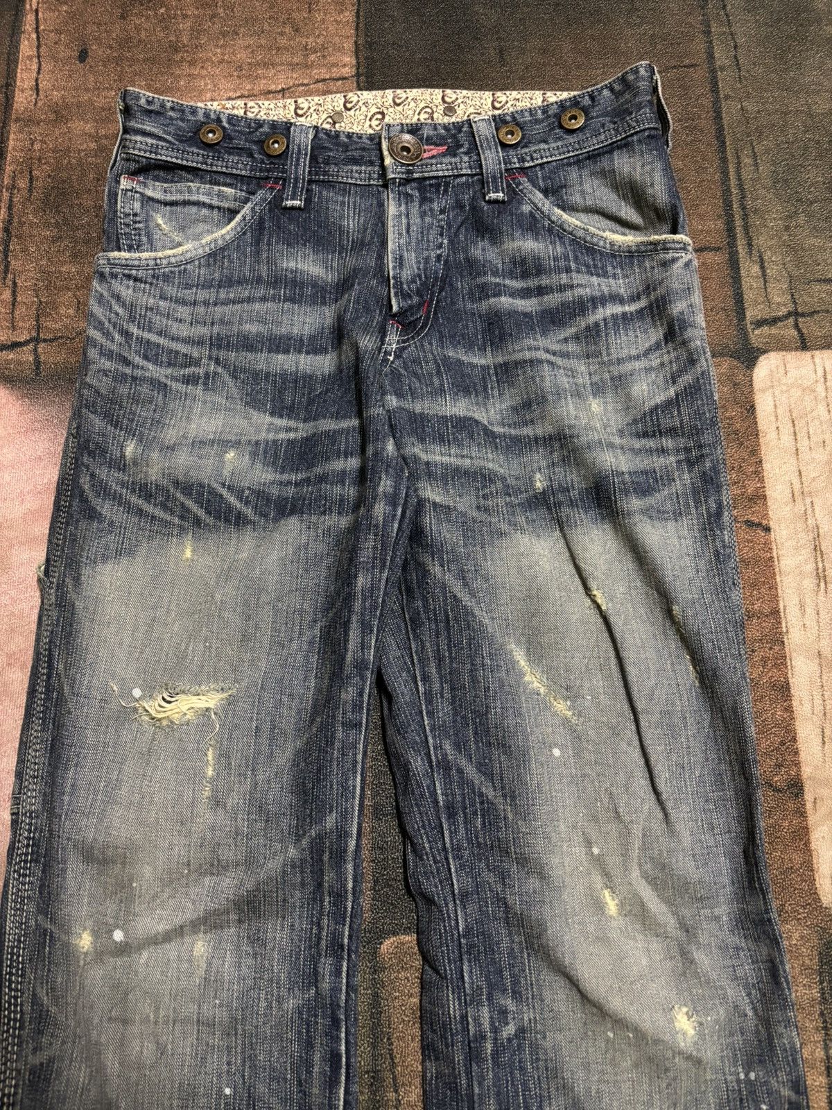 Edwin distressed semi flare edwin 503 blue trip Size US 30 / EU 46 - 18 Thumbnail