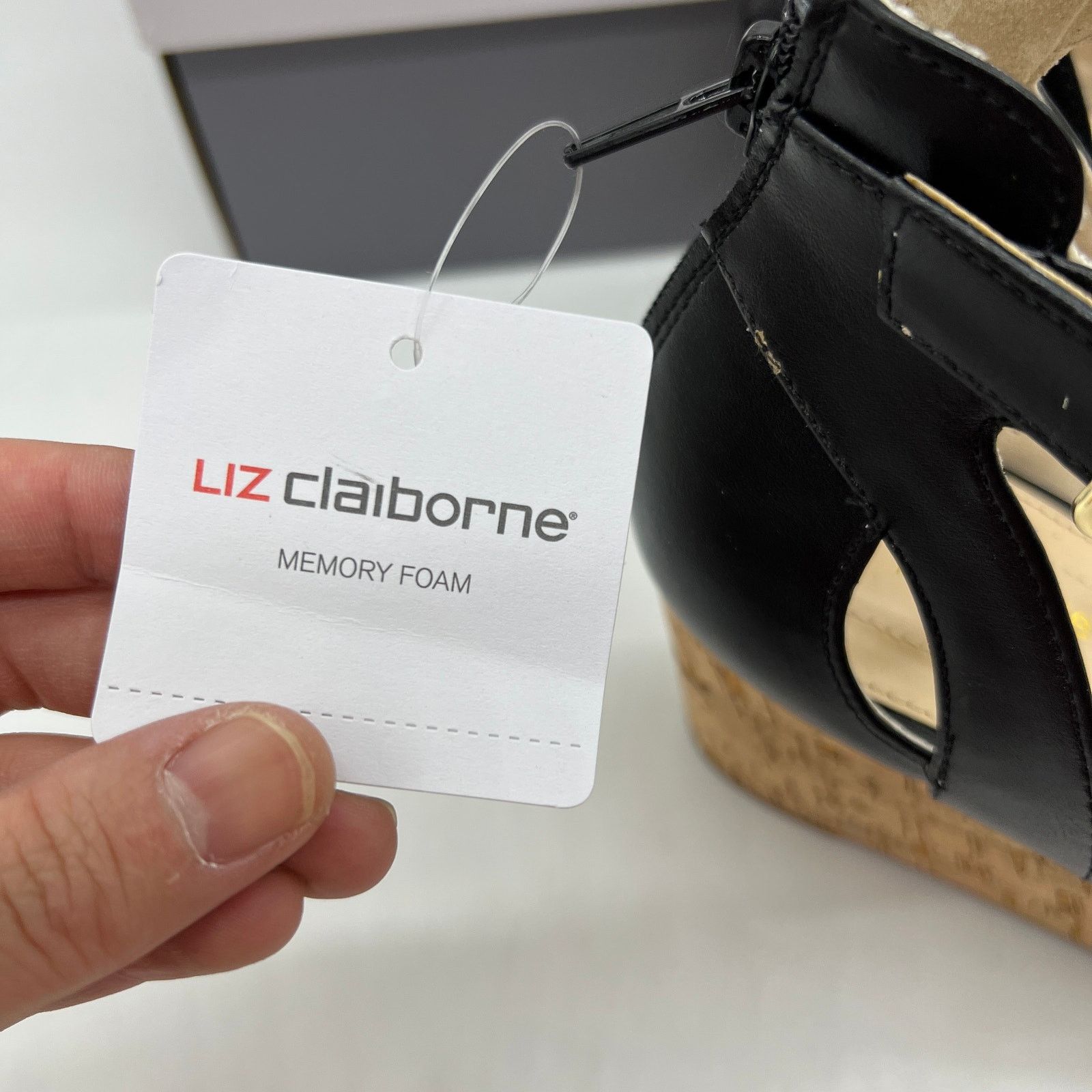 Other Liz Claiborne Womens Octavia Wedge Sandals Black Size 10M Size US 10 / IT 40 - 3 Thumbnail